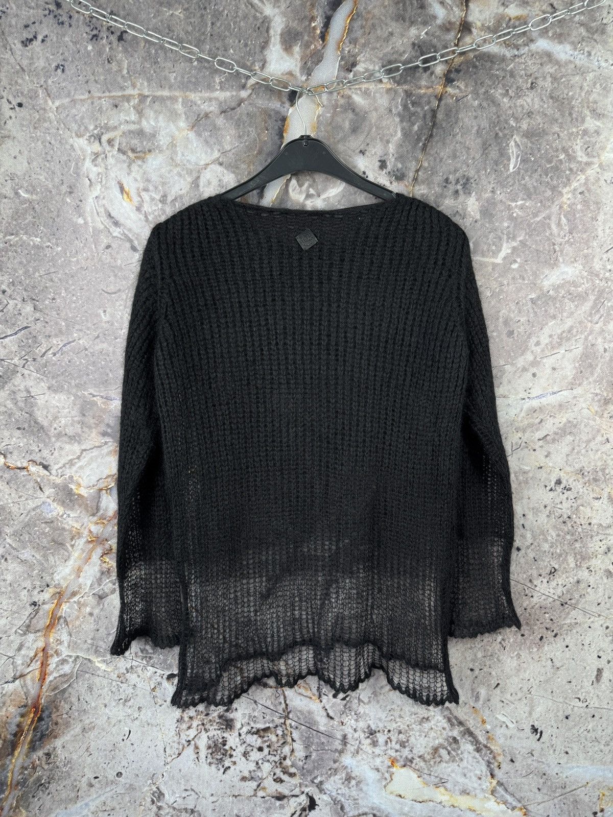 Diesel Black Gold Diesel Dress and Impress Distressed Black Knit Sweater SizeS Size US S / EU 44-46 / 1 - 10 Thumbnail