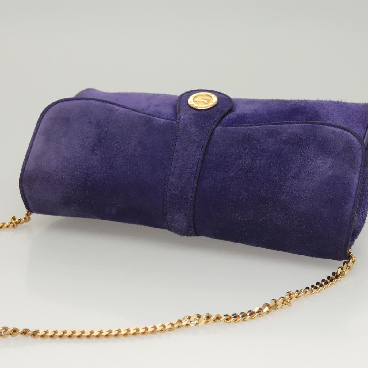 Celine CELINE Chain Shoulder Bag Suede Purple Size ONE SIZE - 6 Thumbnail