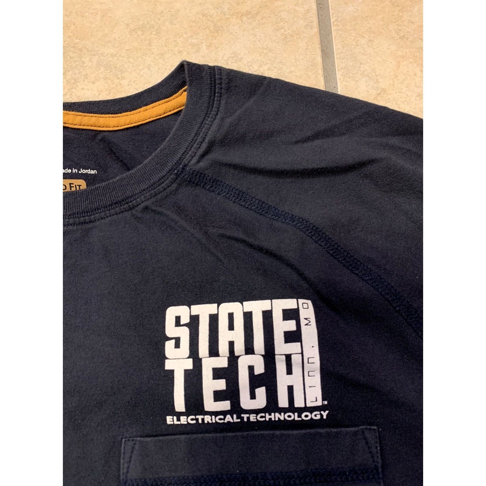 Carhartt Carhartt State Tech Navy Cotton Blend Short Sleeve Crewneck T-Shirt Men L Size US L / EU 52-54 / 3 - 3 Thumbnail