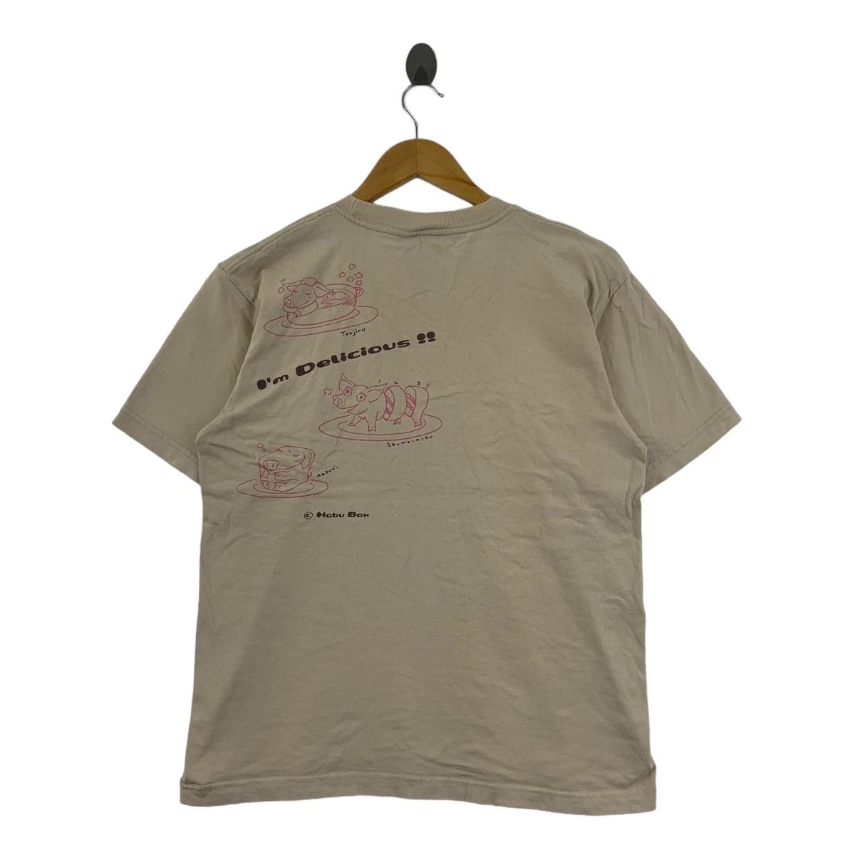 Vintage HABU BOX CHIGUSA Pig Cartoon Meal Tee Shirt Size M / US 6-8 / IT 42-44 - 4 Thumbnail