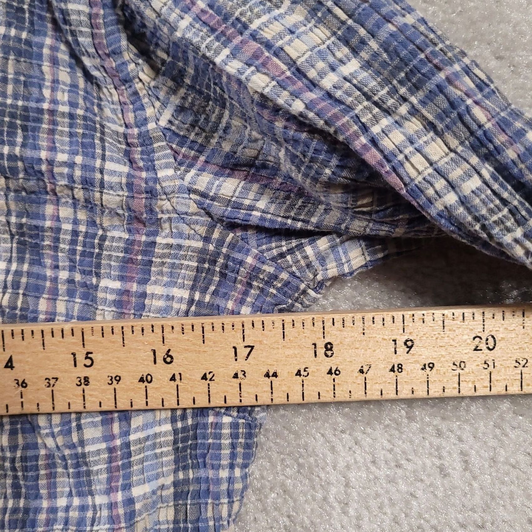 Vintage St. John'S Bay Women Plaid Button Up Long Sleeve Blue Seersucker Shirt - Vintage Casual Size L / US 10 / IT 46 - 4 Thumbnail