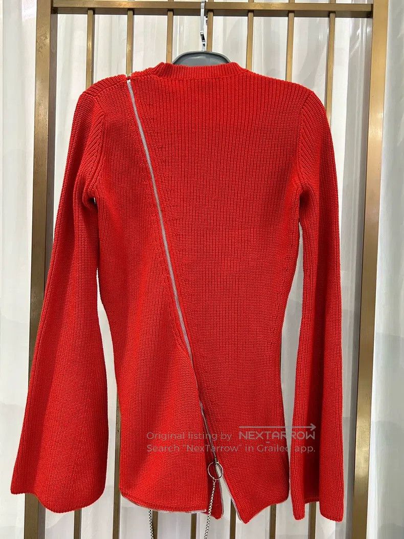 Givenchy Givenchy Red and Silver Dual-Zip Irregular Knit Sweater Size US M / EU 48-50 / 2 - 3 Thumbnail