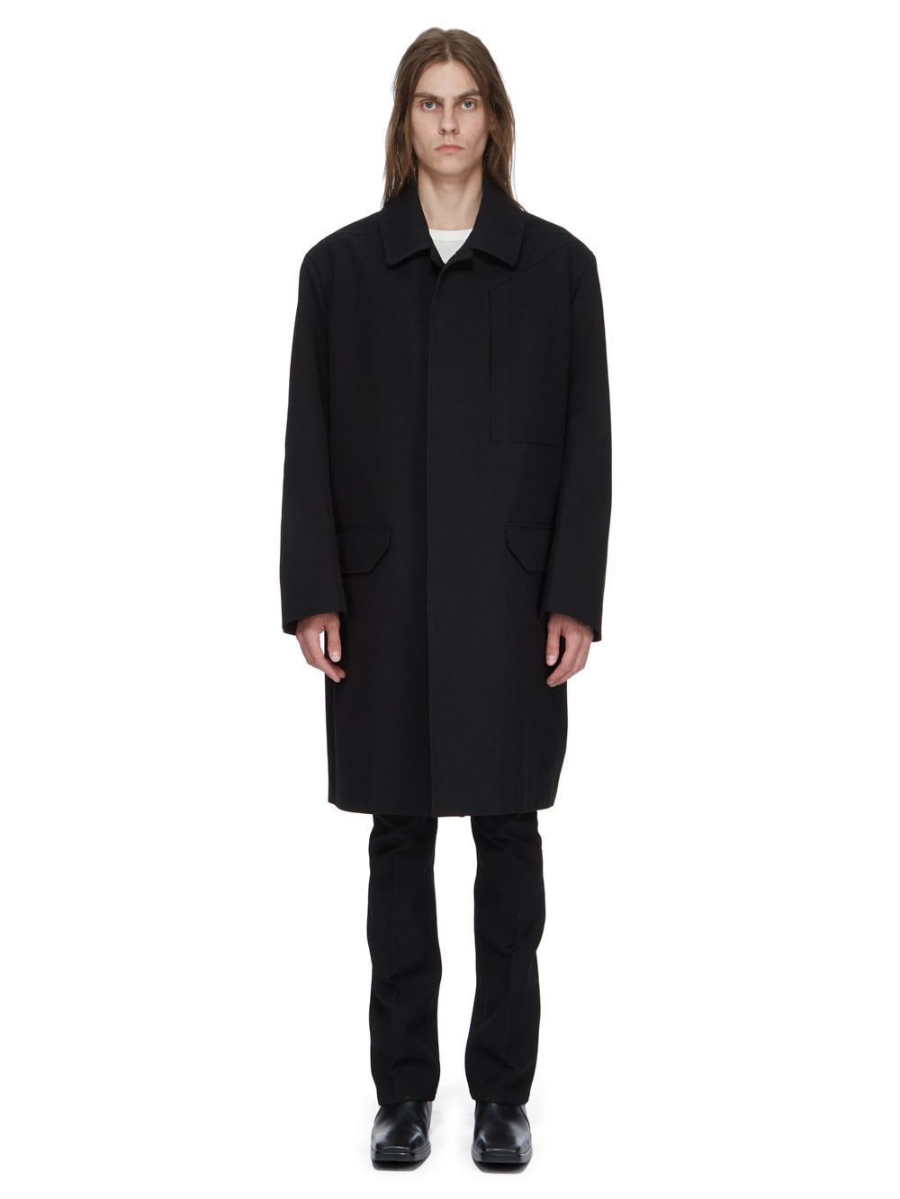 Rick Owens o1s1v1n0724 Coat in Black Size US L / EU 52-54 / 3 - 1 Thumbnail