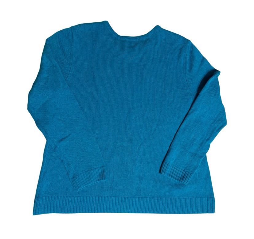Other CJ Banks Turquoise Beaded Zip-Up Cardigan Sweater Women’s 1X Size XXL / US 16-18 / IT 52-54 - 2 Thumbnail