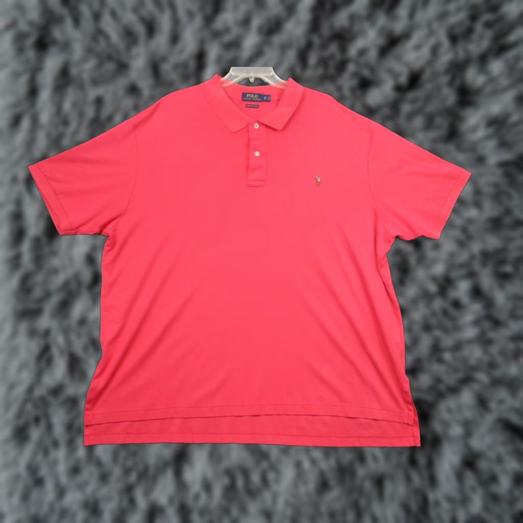 Polo Ralph Lauren Polo Ralph Lauren Polo Shirt Mens 3XB Big & Tall Pink Pima Soft Touch Pony Logo Shirt Mens Big 3X Pink Size US XXL / EU 58 / 5 - 1 Thumbnail