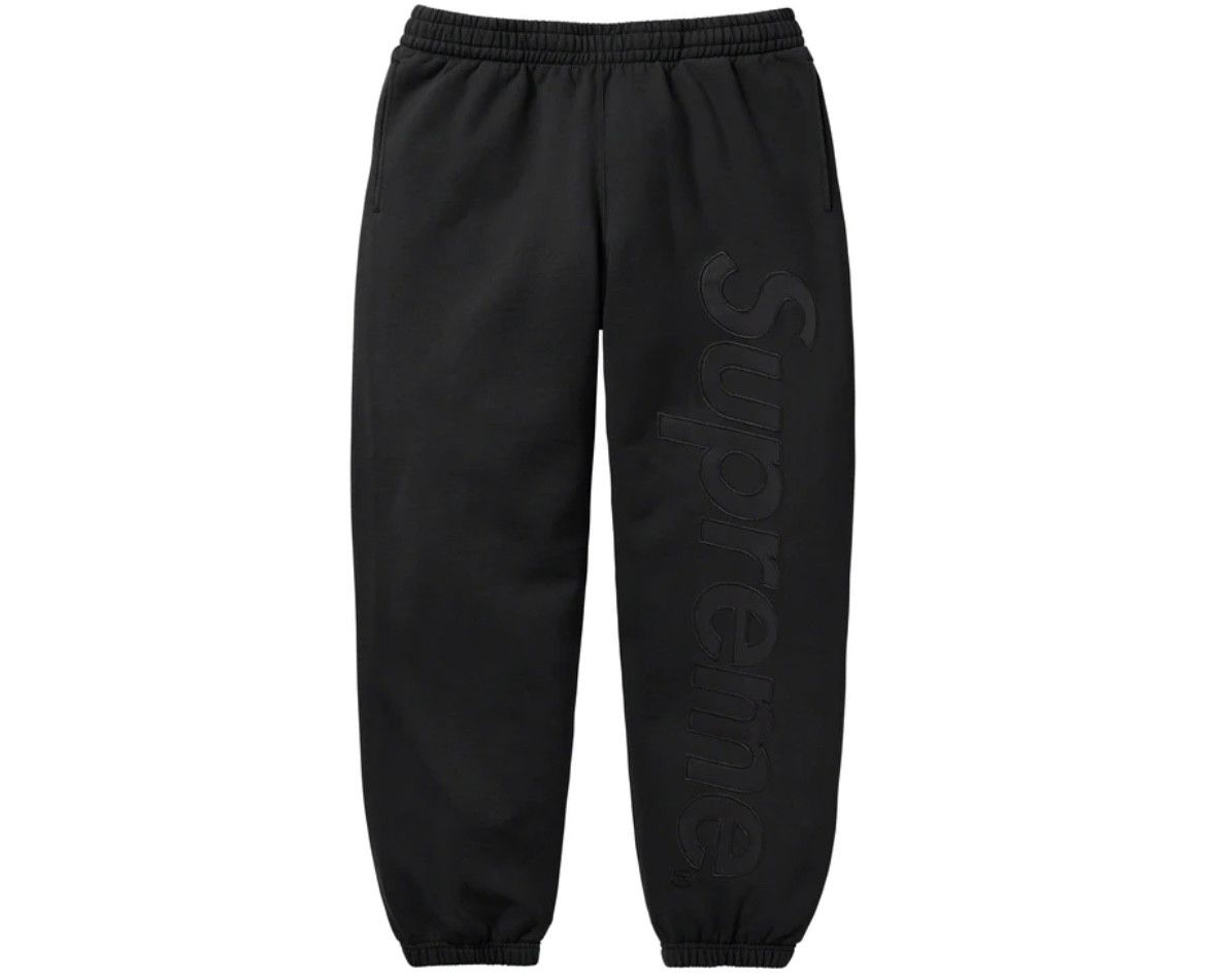 Supreme Supreme Satin Appliqué Sweatpant Black XL | Grailed