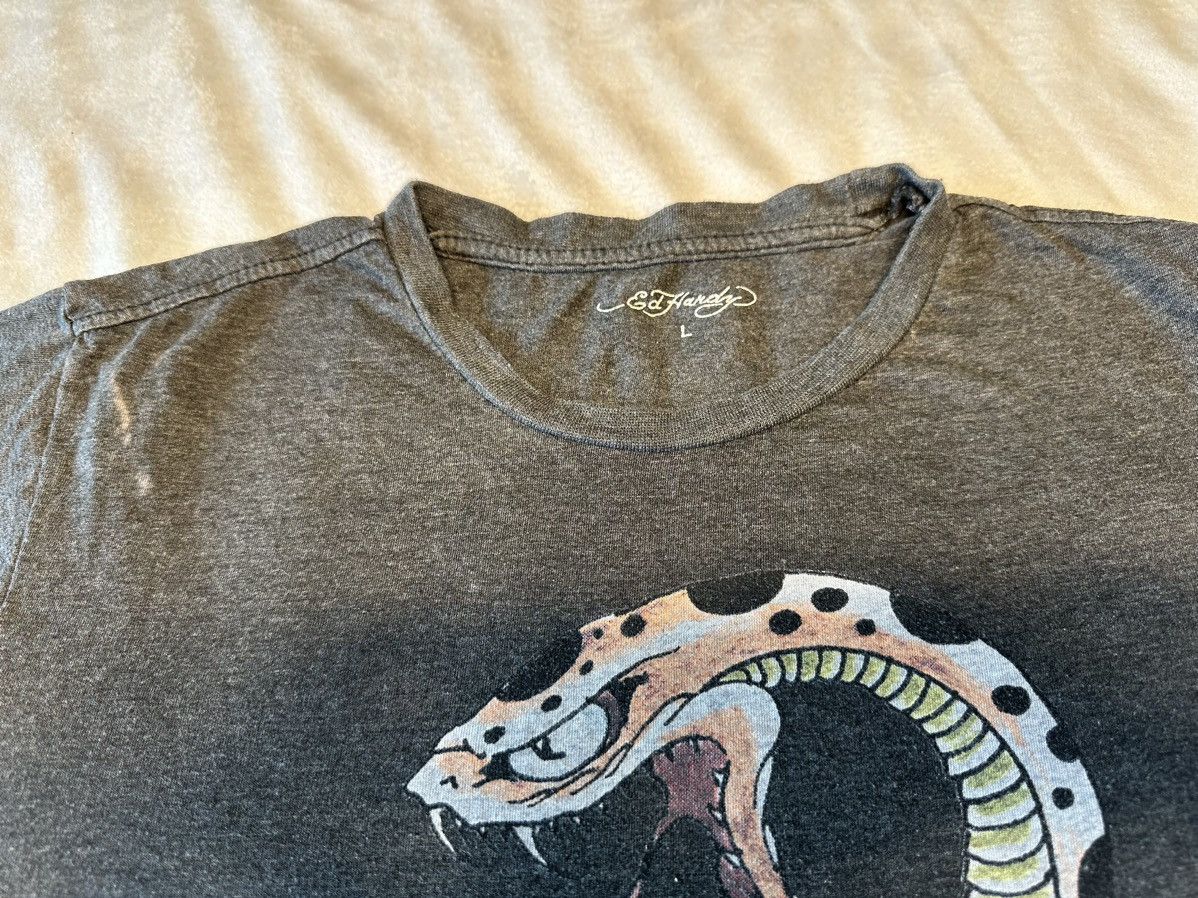 Ed Hardy Ed Hardy Women's Black Lotus Snake Top Size Large Size L / US 10 / IT 46 - 4 Thumbnail