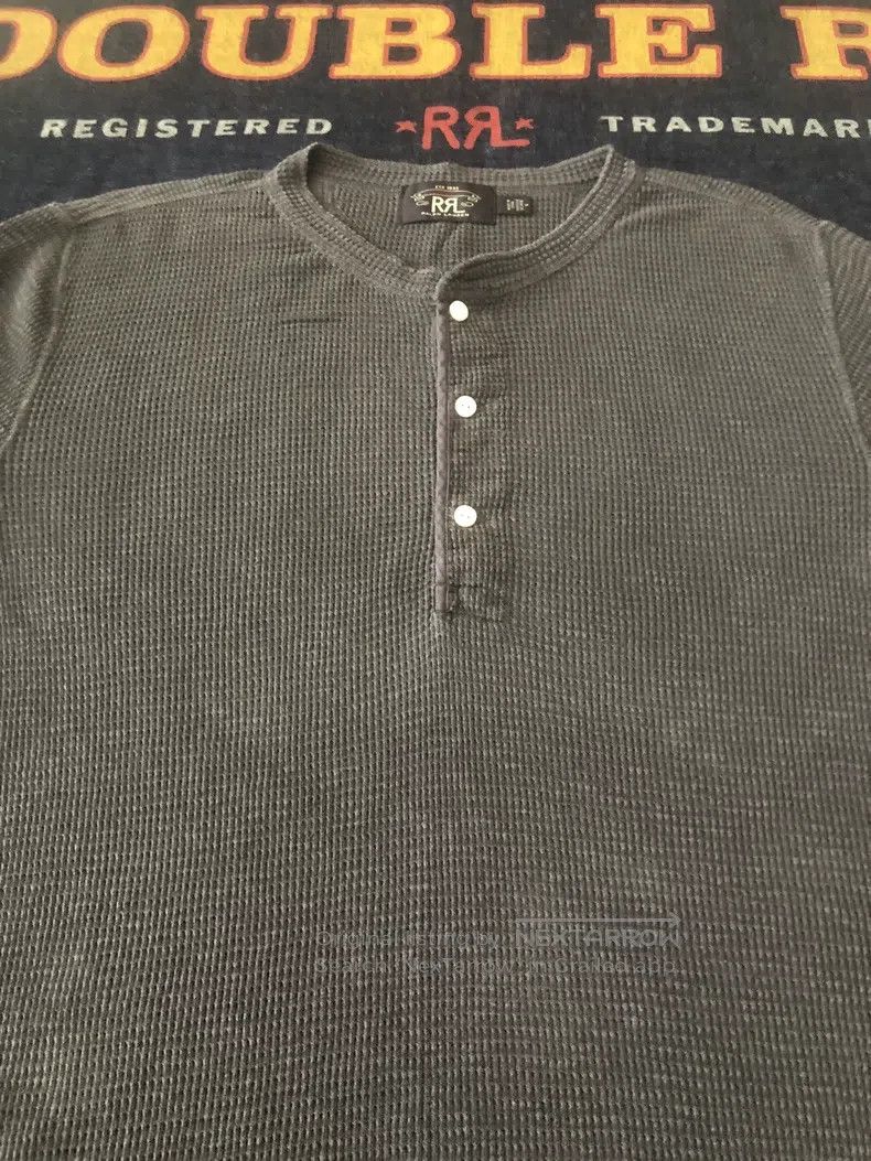 RRL Ralph Lauren RRL Ralph Lauren Black washed long sleeved Henry T-shirt Size US 32 / EU 48 - 3 Thumbnail