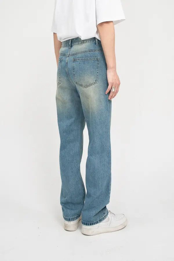 Japanese Brand Men's wide-leg vintage distressed loose straight jeans Size US 34 / EU 50 - 5 Thumbnail