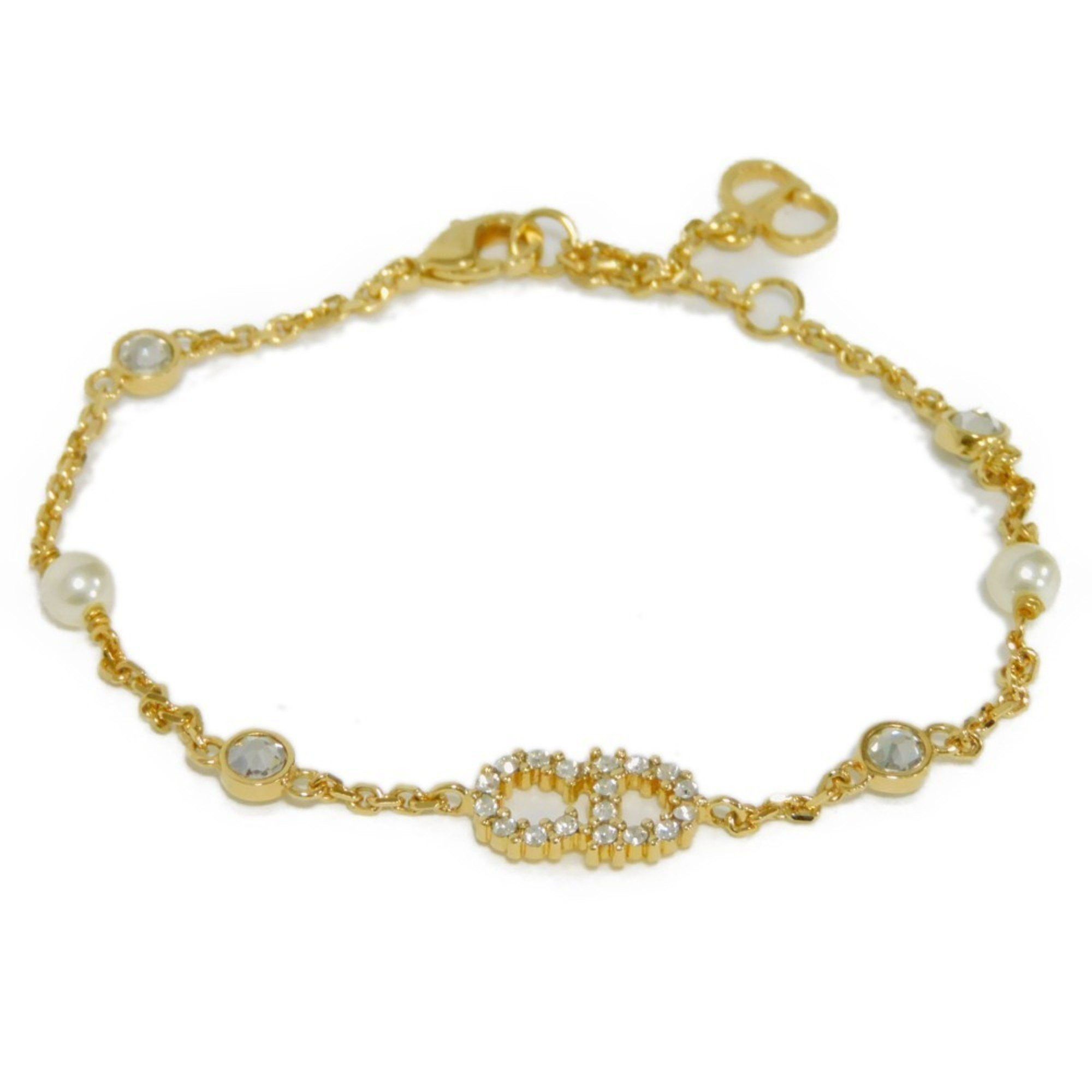 image of Christian Dior Dior Bracelet Clair D Lune Crystal Rhinestone Resin Pearl Cd B0668Cdlcy_D301 Women's
