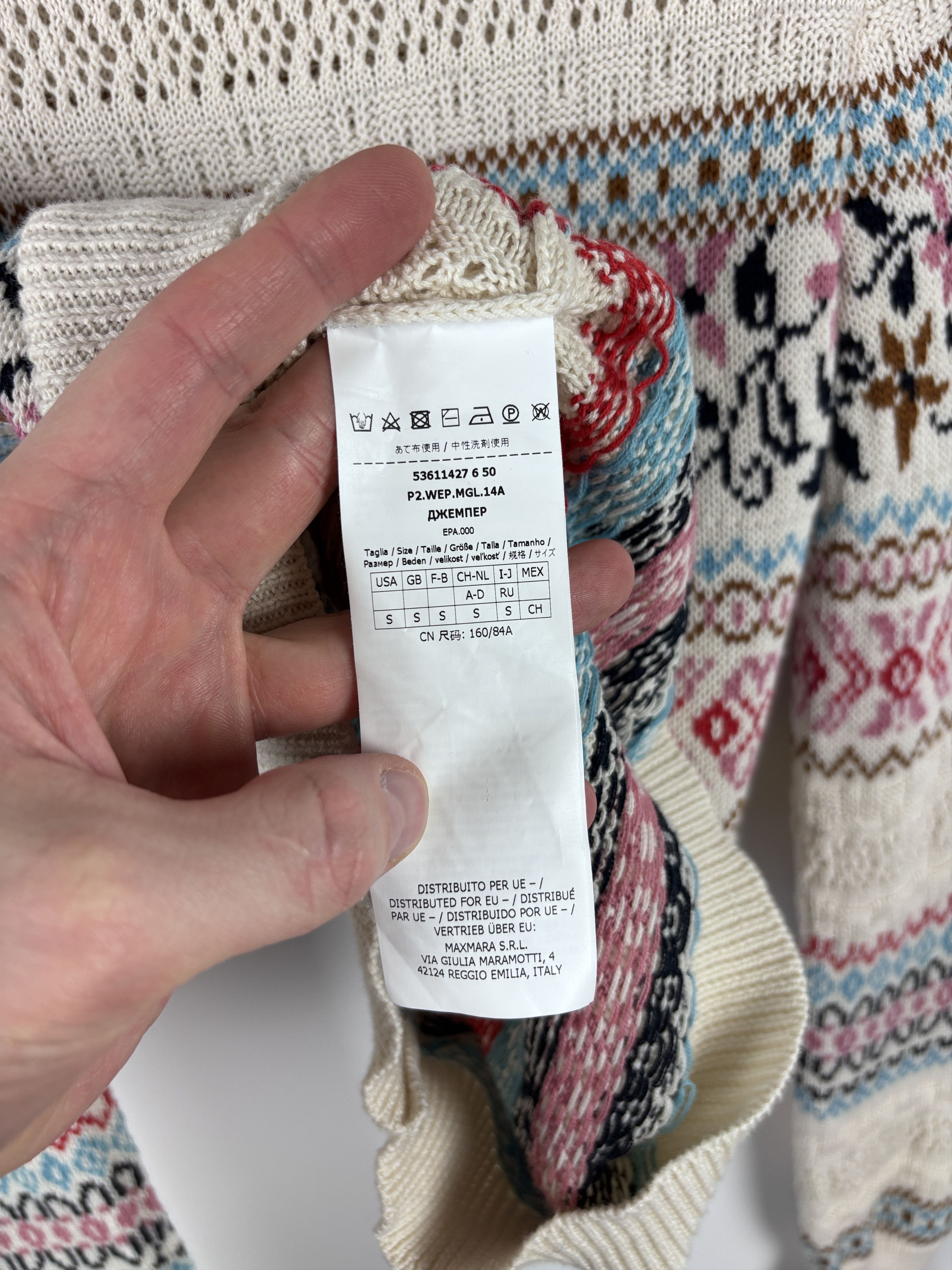 Weekend Max Mara Weekend Max Mara Fair Isle Cotton Knit Sweater Pullover S Size S / US 4 / IT 40 - 8 Thumbnail