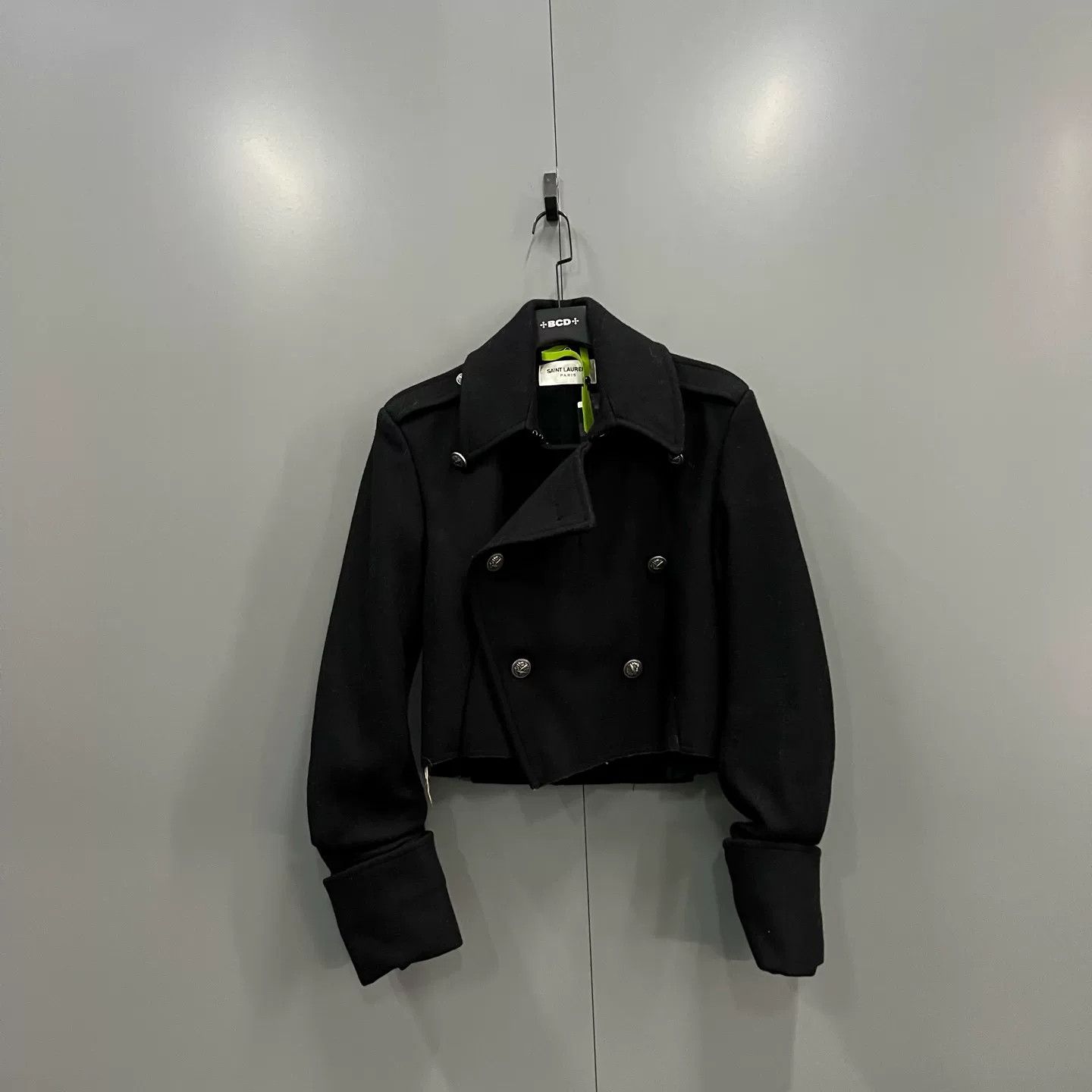 Saint Laurent Paris Saint Laurent Black Cropped Double-Breasted Jacket Size XS / US 0-2 / IT 36-38 - 1 Thumbnail