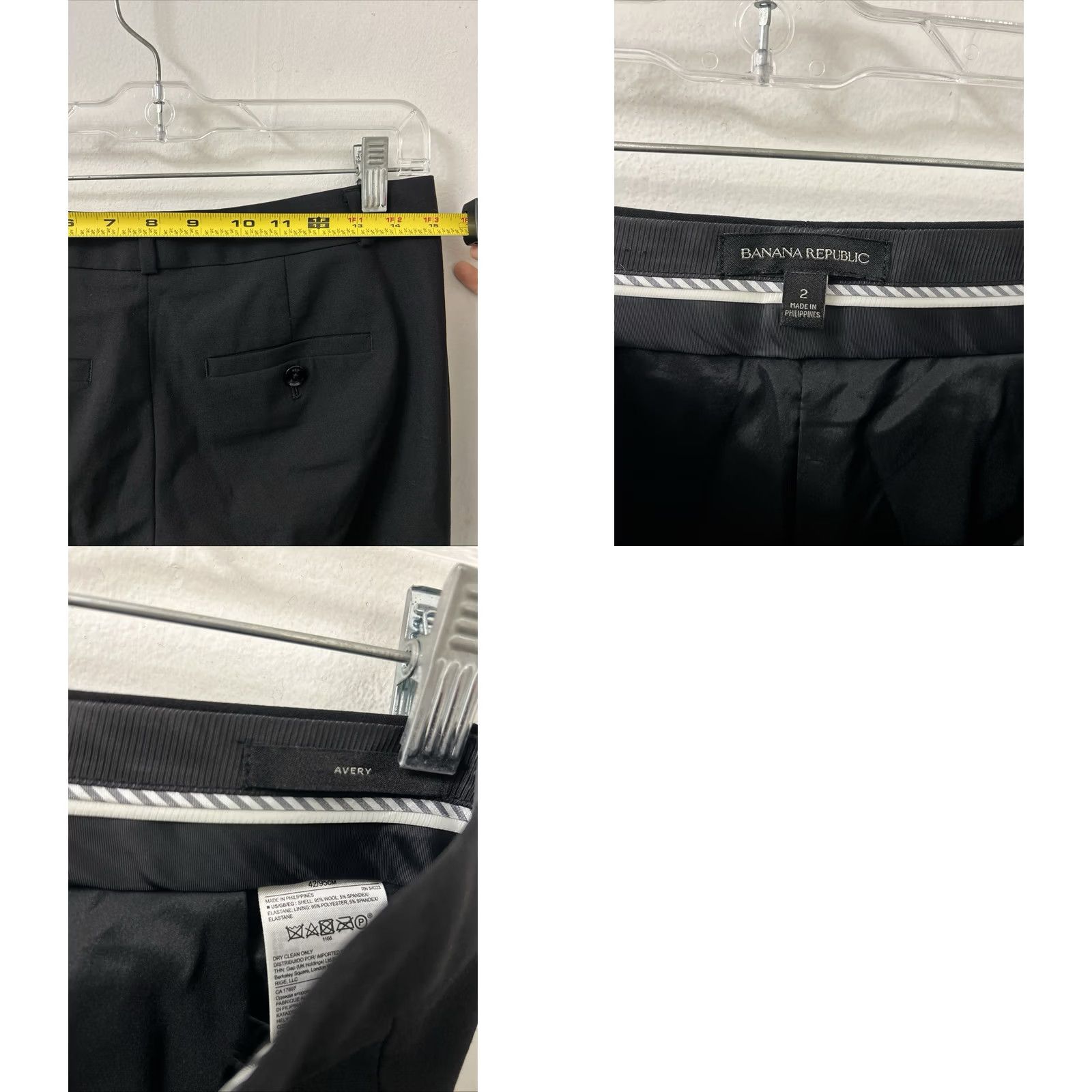 Banana Republic Banana Republic Avery Dress Pants Womens 2x26 Black Wool Blend Ankle Straight Slim Wom ens Size 26" / US 2 / IT 38 - 8 Thumbnail