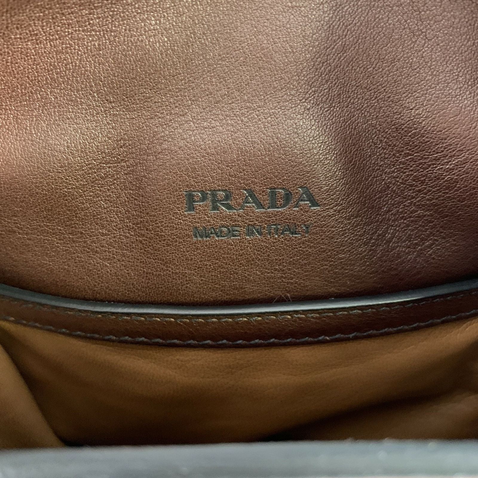Prada PRADA Brown Crackled Leather Cross Body Bag Size ONE SIZE - 9 Thumbnail
