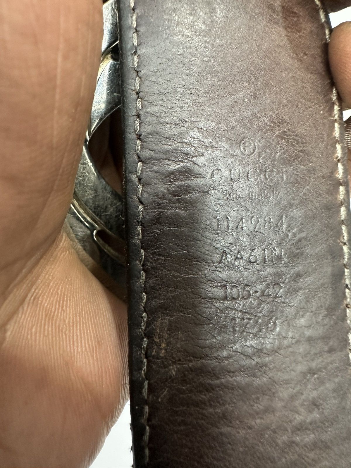 Gucci Gucci Guccissima Monogram Interlocking Buckle Leather Belt Size 42 - 5 Thumbnail