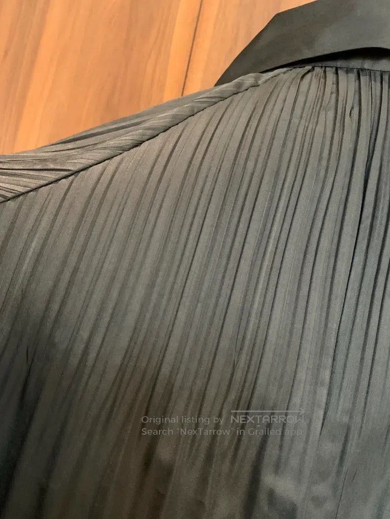 Issey Miyake Issey Miyake Black Pleated Trench Shirt Coat Size L / US 10 / IT 46 - 4 Thumbnail