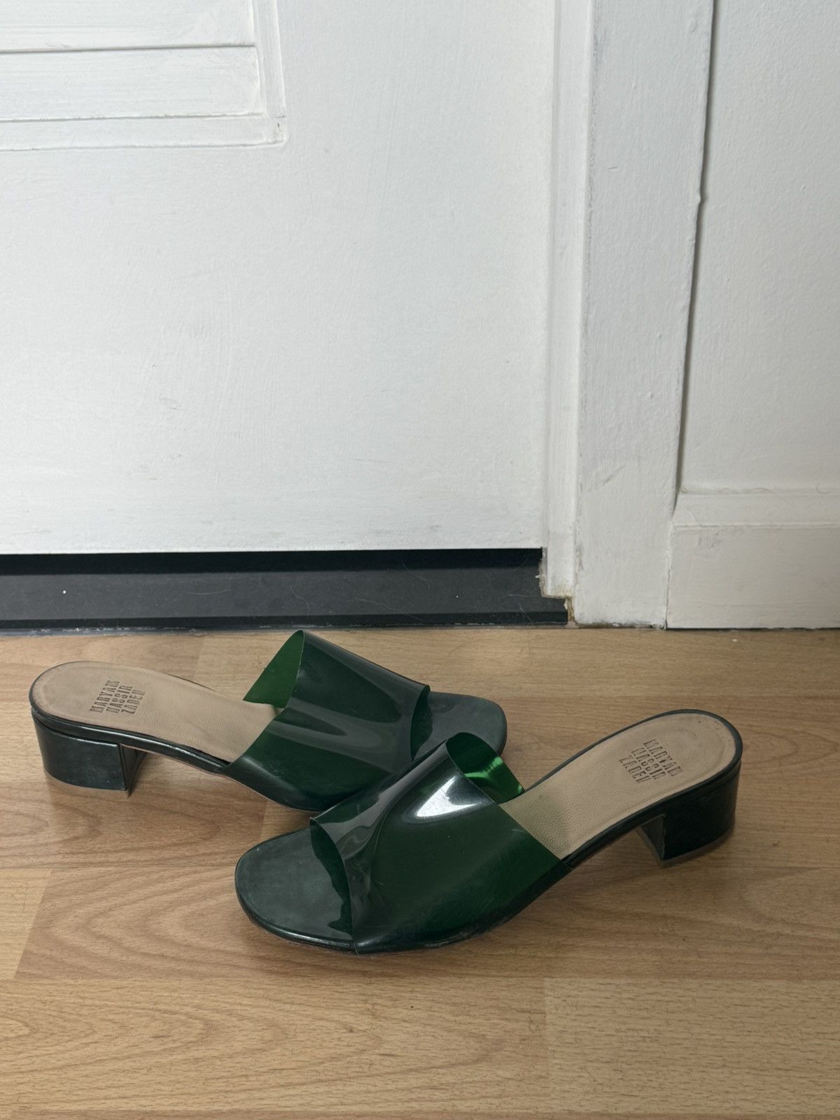Maryam nassir zadeh green heeled sandals