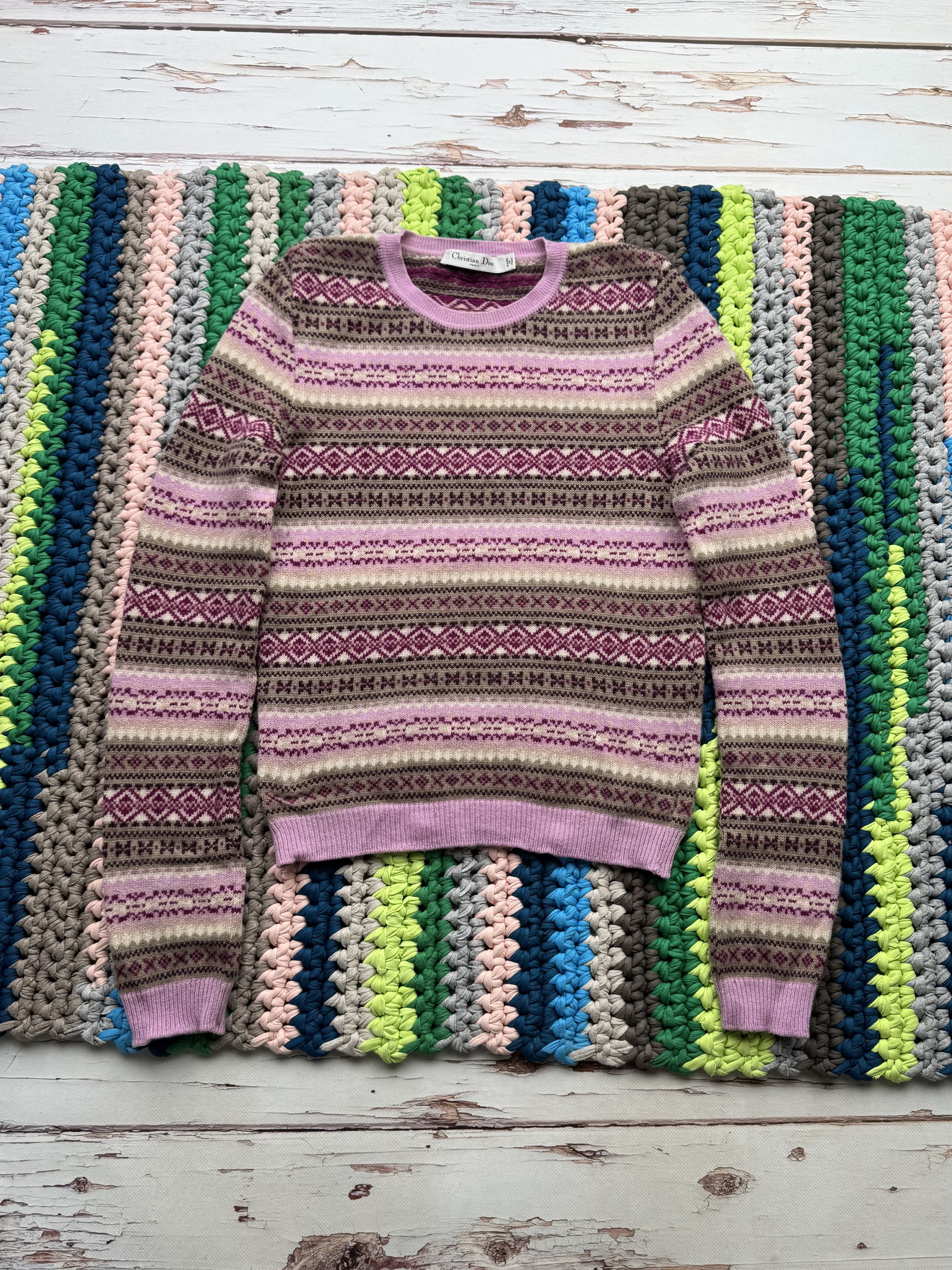 Dior Christian Dior Laine - Wool/Cashmere Arztec Sweater (V117) Size M / US 6-8 / IT 42-44 - 1 Thumbnail