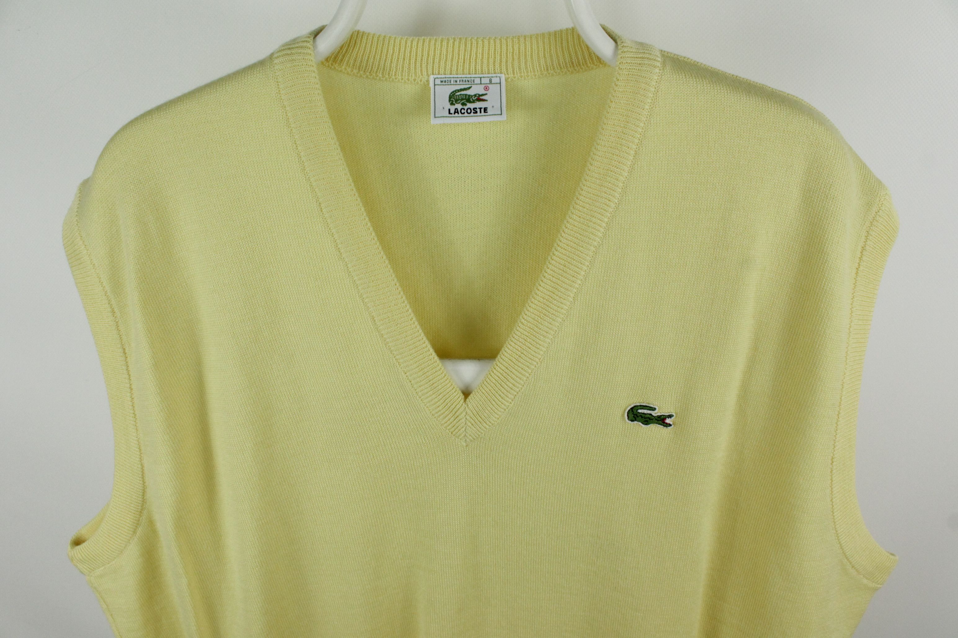 Lacoste Vintage Lacoste Knit Yellow Wool Vest Sweater Men's Size US XXL / EU 58 / 5 - 2 Thumbnail