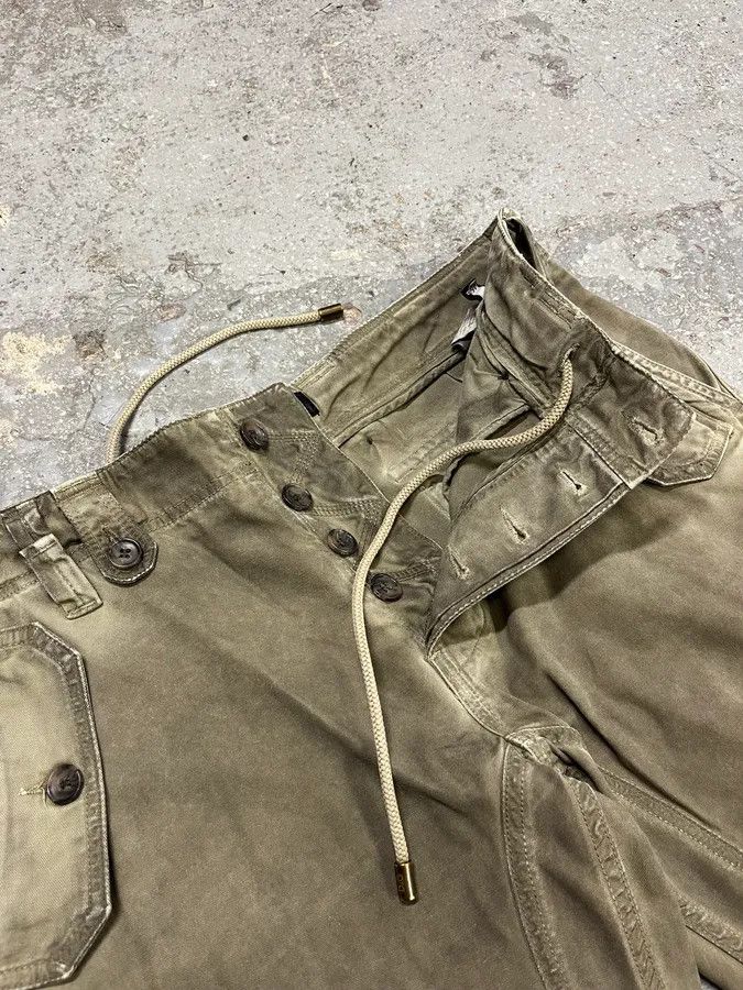 Dolce & Gabbana × Vintage 2000s Dolce & Gabbana Olive Eroded Cargo Pants Size US 32 / EU 48 - 12 Thumbnail