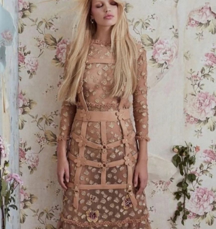 image of For Love Lemons For Love & Lemons Cage Dress Size 6 NWT in Tan, Women's