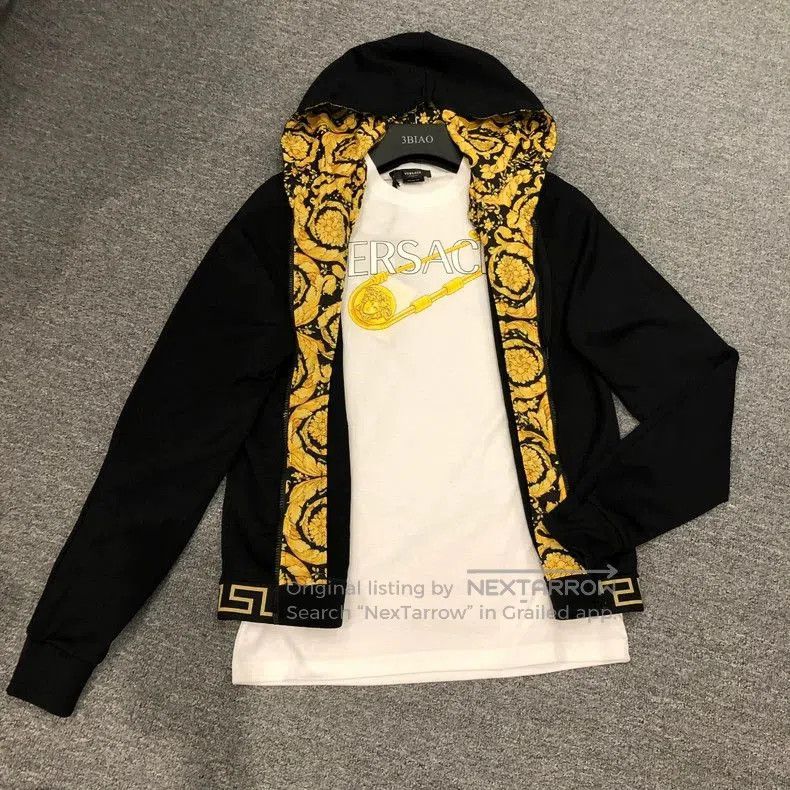 Versace Versace Black Zip-Up Hooded Jacket. Size US L / EU 52-54 / 3 - 7 Thumbnail