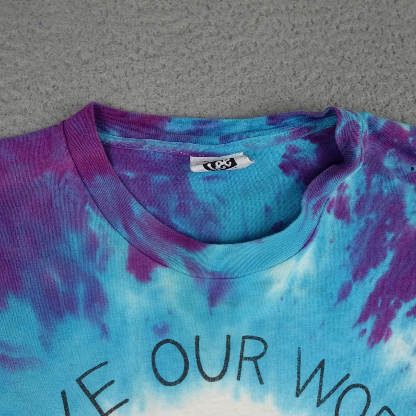Lee VINTAGE Save Our World Panda Shirt Mens XL Blue Purple Tie Dye Made in USA 90s Size US XL / EU 56 / 4 - 6 Thumbnail