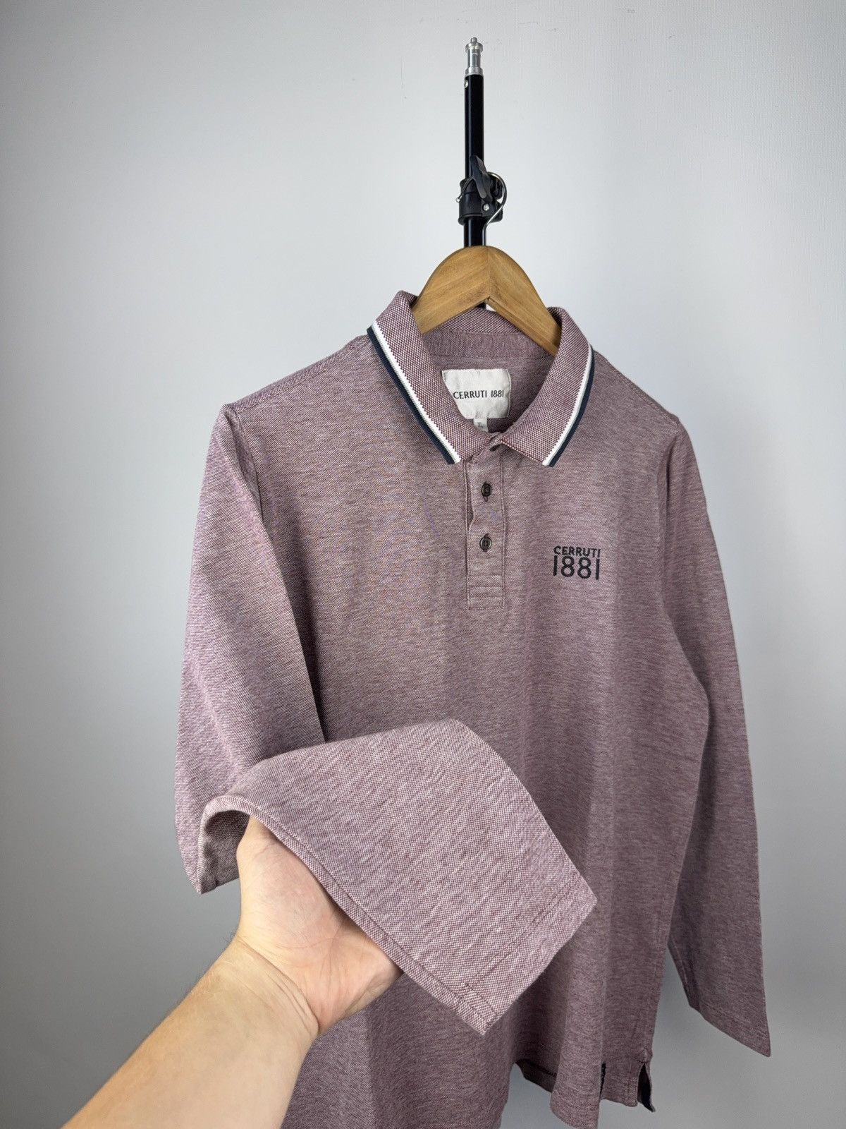 Cerruti 1881 × Designer Cerruti 1881 Blue Long Sleeve Polo Shirt – Size L-XL Size US L / EU 52-54 / 3 - 5 Thumbnail