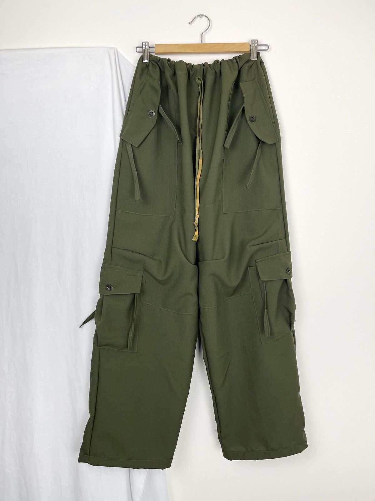 Chorley Tassel baggy darted double knee olive military cargo pants Size US 34 / EU 50 - 1 Thumbnail