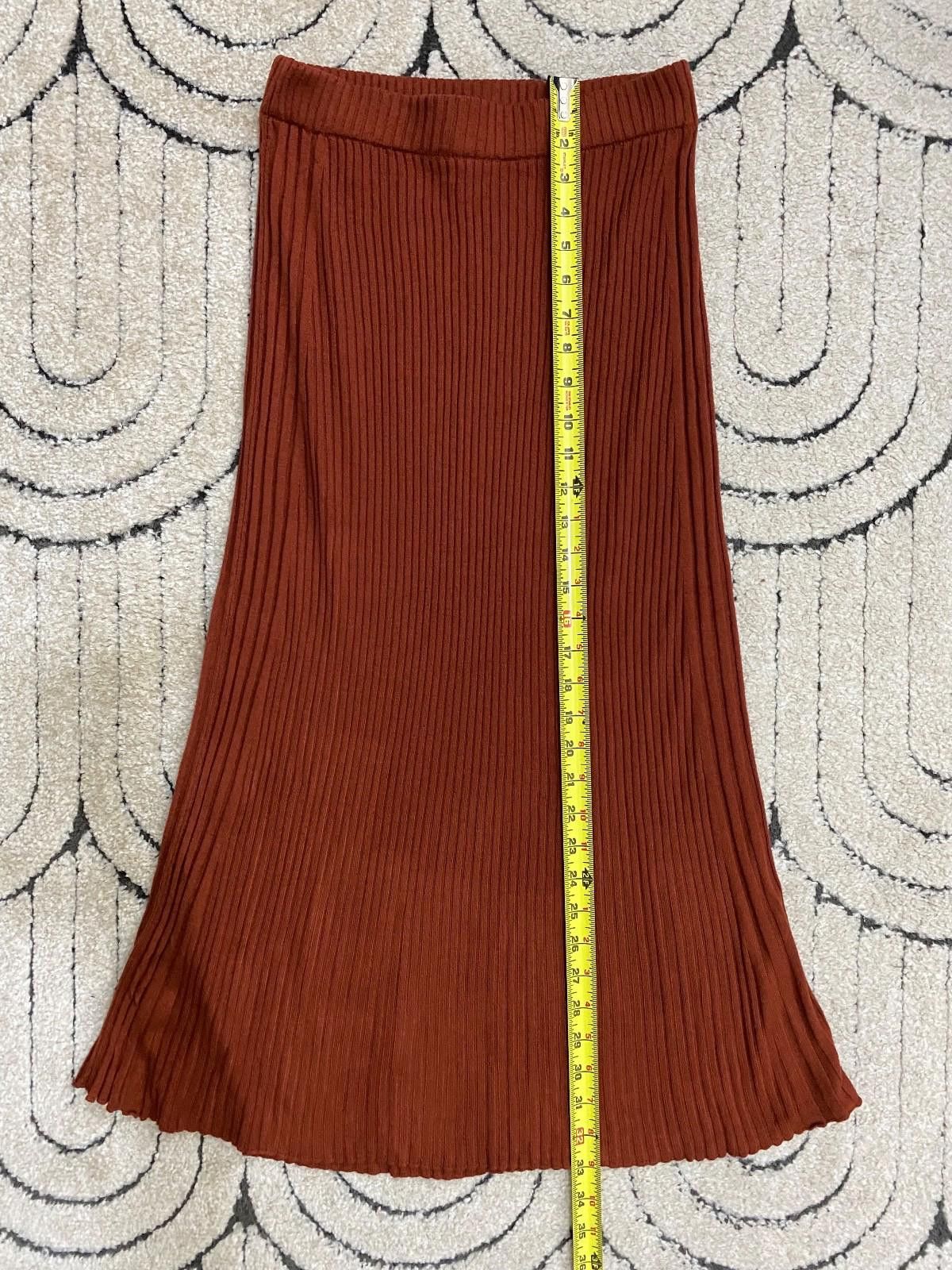 Asos ASOS Stretchy Knit Midi Skirt in Burnt Orange (US 4) Size 27" / US 4 / IT 40 - 5 Thumbnail