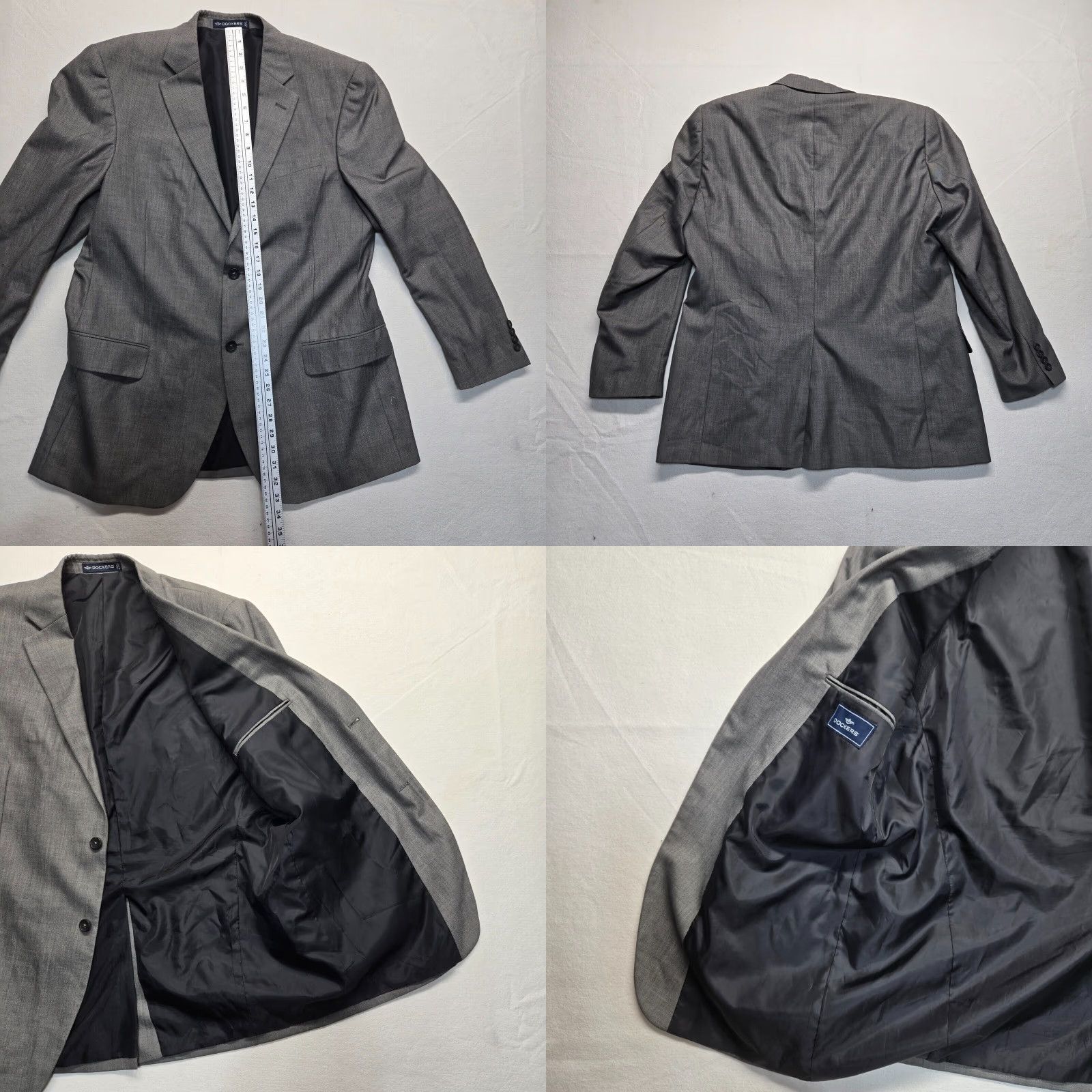 Dockers DOCKERS JACKET Gray 44L Long Sleeve Regular Fit Button Up Mens Blazer Coat 80s 90s Vintage-inspired Style Size US XXL / EU 58 / 5 - 8 Thumbnail