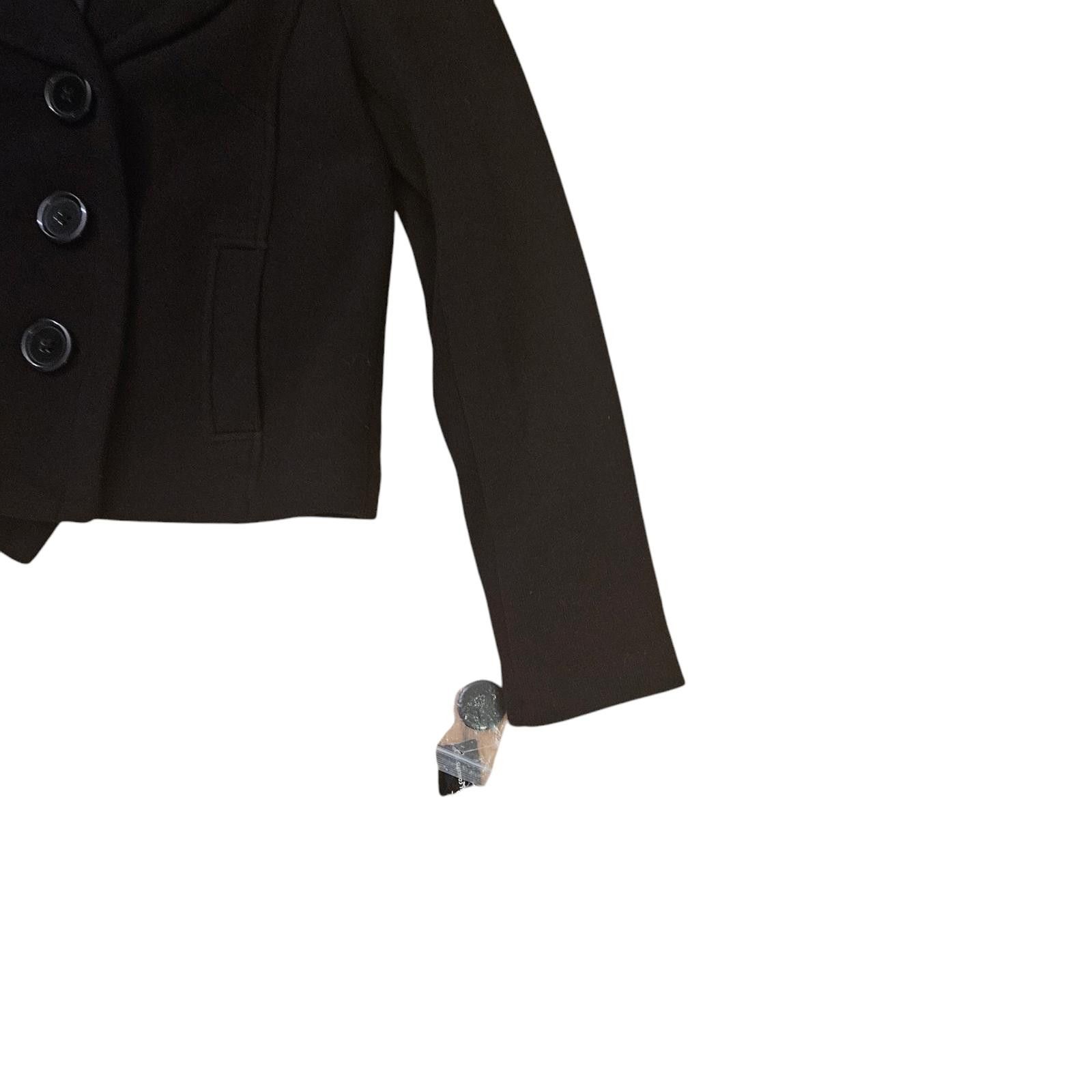 Designer International Concepts Black Double-Breasted Peacoat - SZ M Size M / US 6-8 / IT 42-44 - 3 Thumbnail