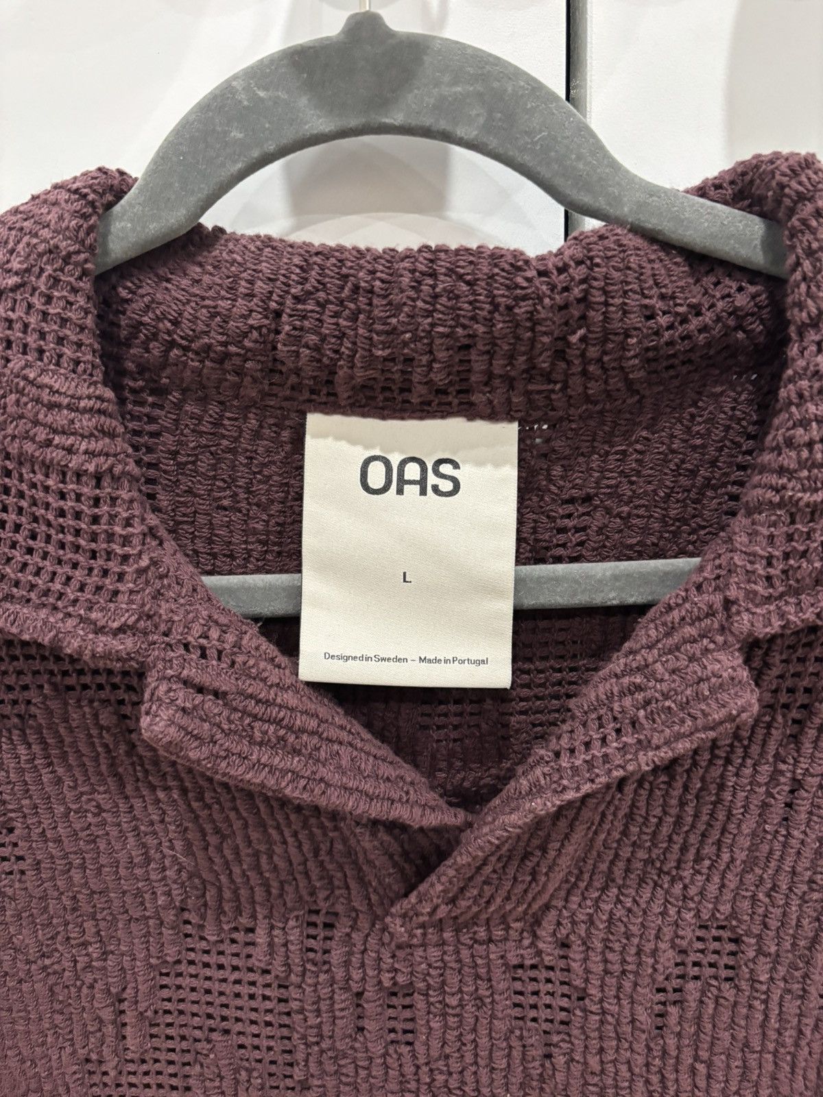 OAS OAS Grot Crochet Long Sleeve Polo in Burgundy Size US L / EU 52-54 / 3 - 4 Thumbnail