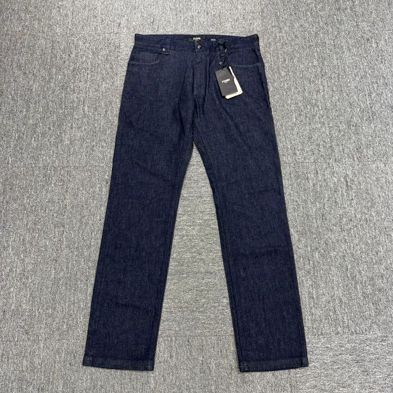 Fendi Leather Patch Denim Jeans