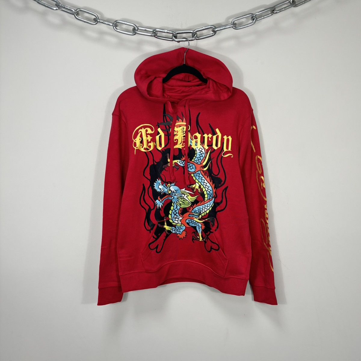 Ed Hardy Ed Hardy Y2K Chinese Dragon Big Logo NEW Red Hype Hoodie Size US S / EU 44-46 / 1 - 1 Thumbnail