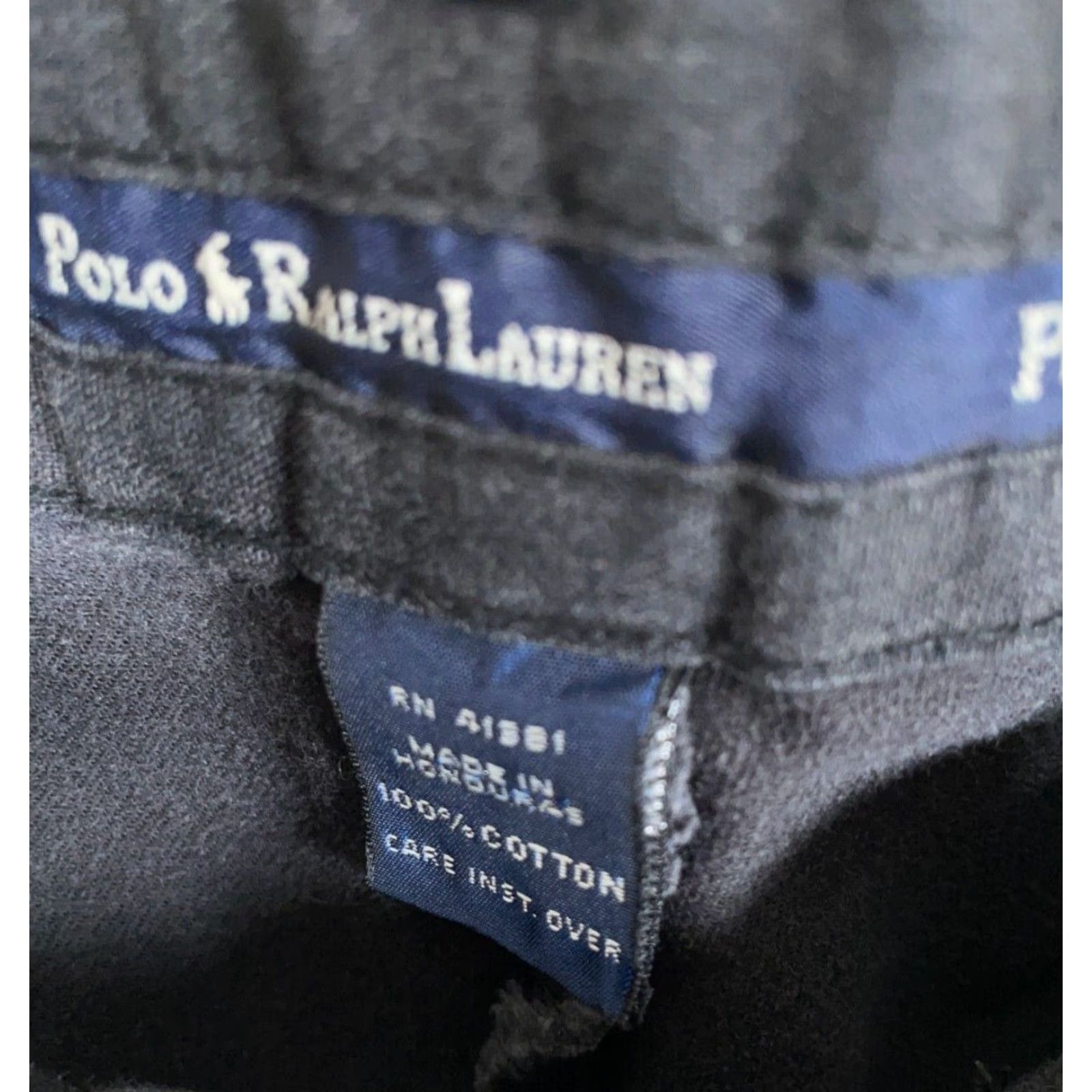 Polo Ralph Lauren VINTAGE Polo Ralph Lauren Chino Pants Men’s 38 x 32 Regular Fit Pleated Cuffed Black Cotton Preppy Size US M / EU 48-50 / 2 - 3 Thumbnail