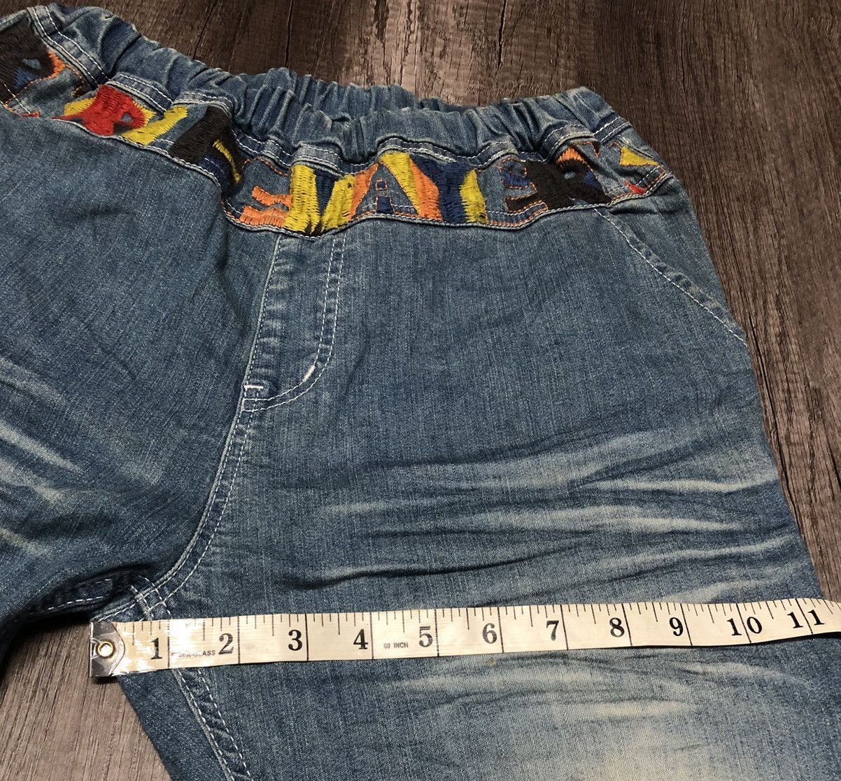 Designer Vintage Kriff Mayer Sport Wear Jeans Patchwork Design Size 34" / US 12 / IT 48 - 24 Thumbnail