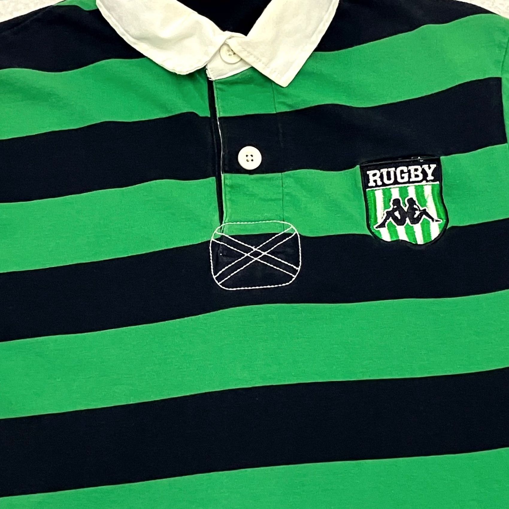Kappa Kappa Rugby Polo Shirt Mens Medium Green Black Striped Team Athletic 67 Size US M / EU 48-50 / 2 - 2 Thumbnail