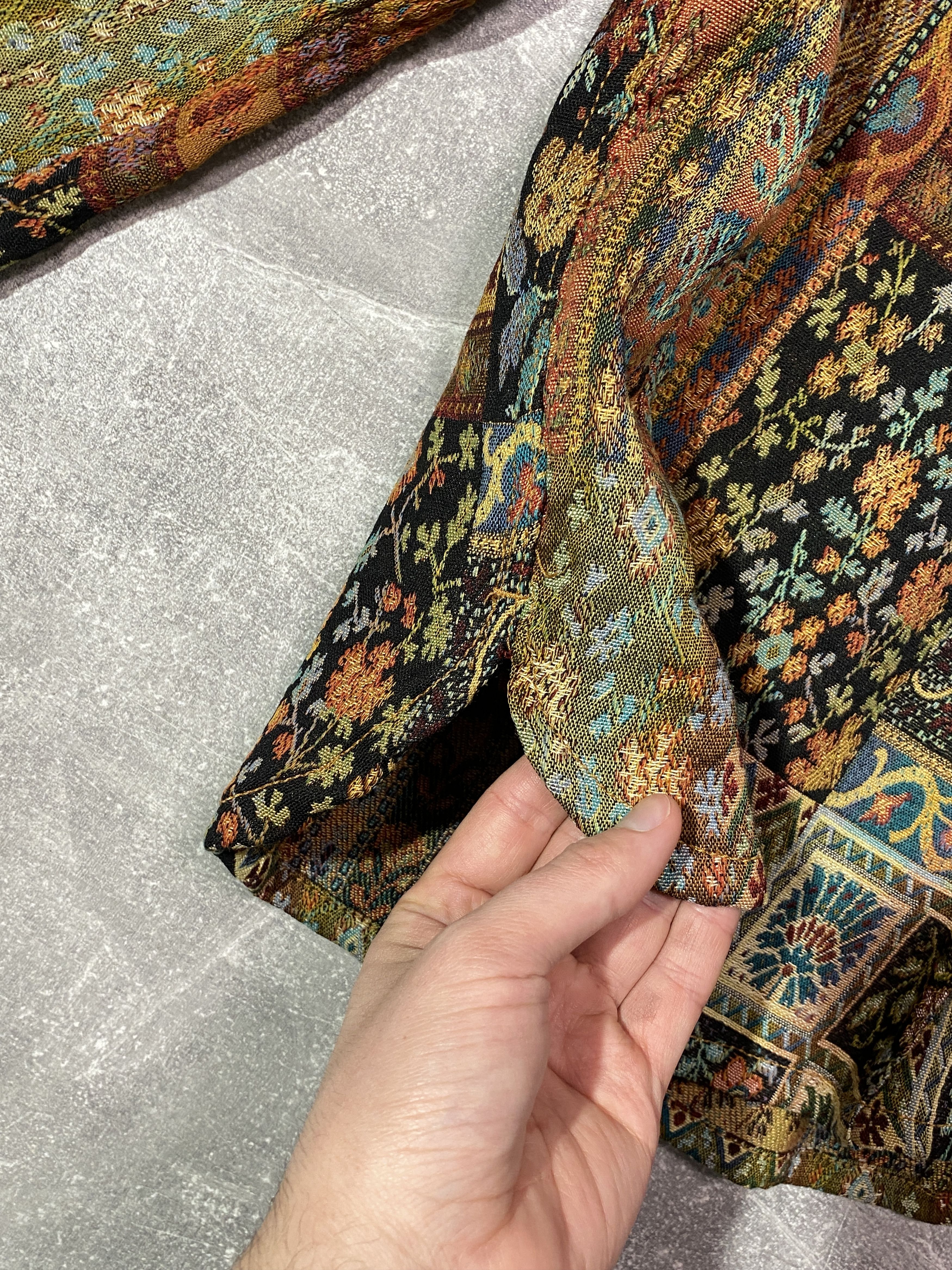 Kenzo Vintage 80s KENZO Tapestry Boho Patchwork Blazer Coat Flora Size L / US 10 / IT 46 - 16 Thumbnail