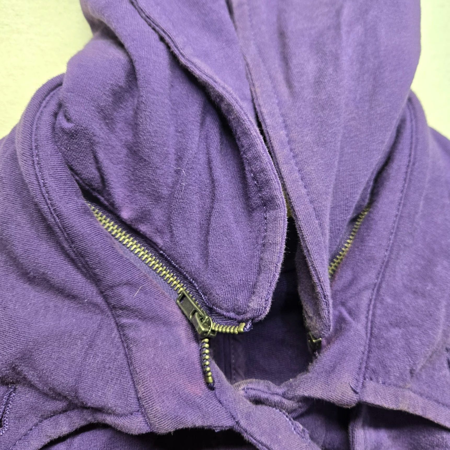 Vintage Motto Sweatshirt Slim Zip Crop Long Sleeve Purple XS Women Size XS / US 0-2 / IT 36-38 - 7 Thumbnail
