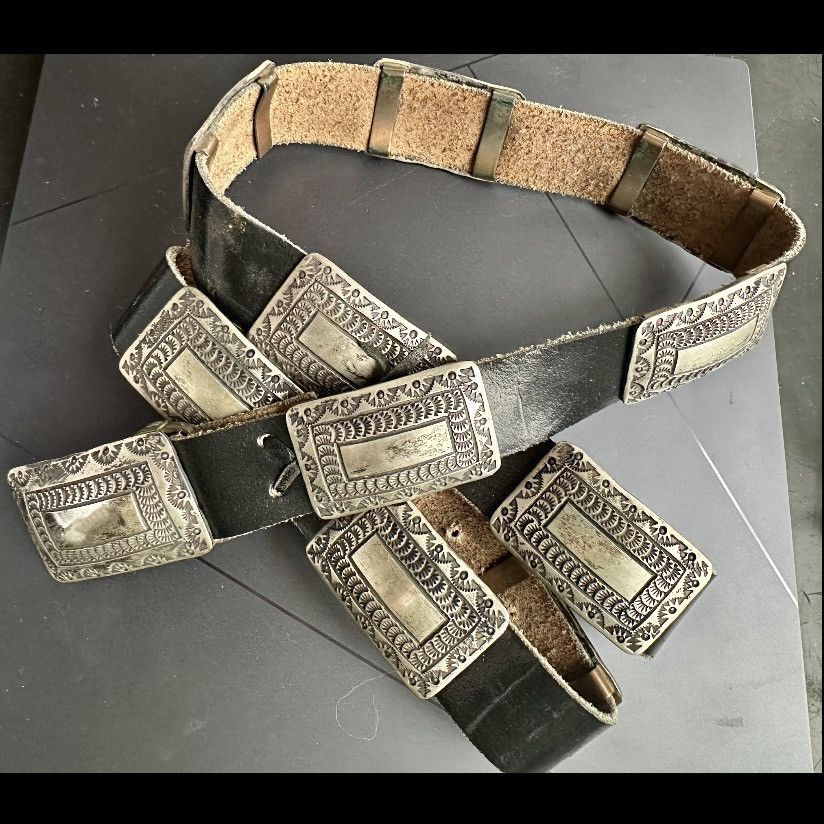 Other VINTAGE 1980s JAMES SHAY NAVAJO STERLING SILVER CONCHO BELT Size ONE SIZE - 1 Thumbnail
