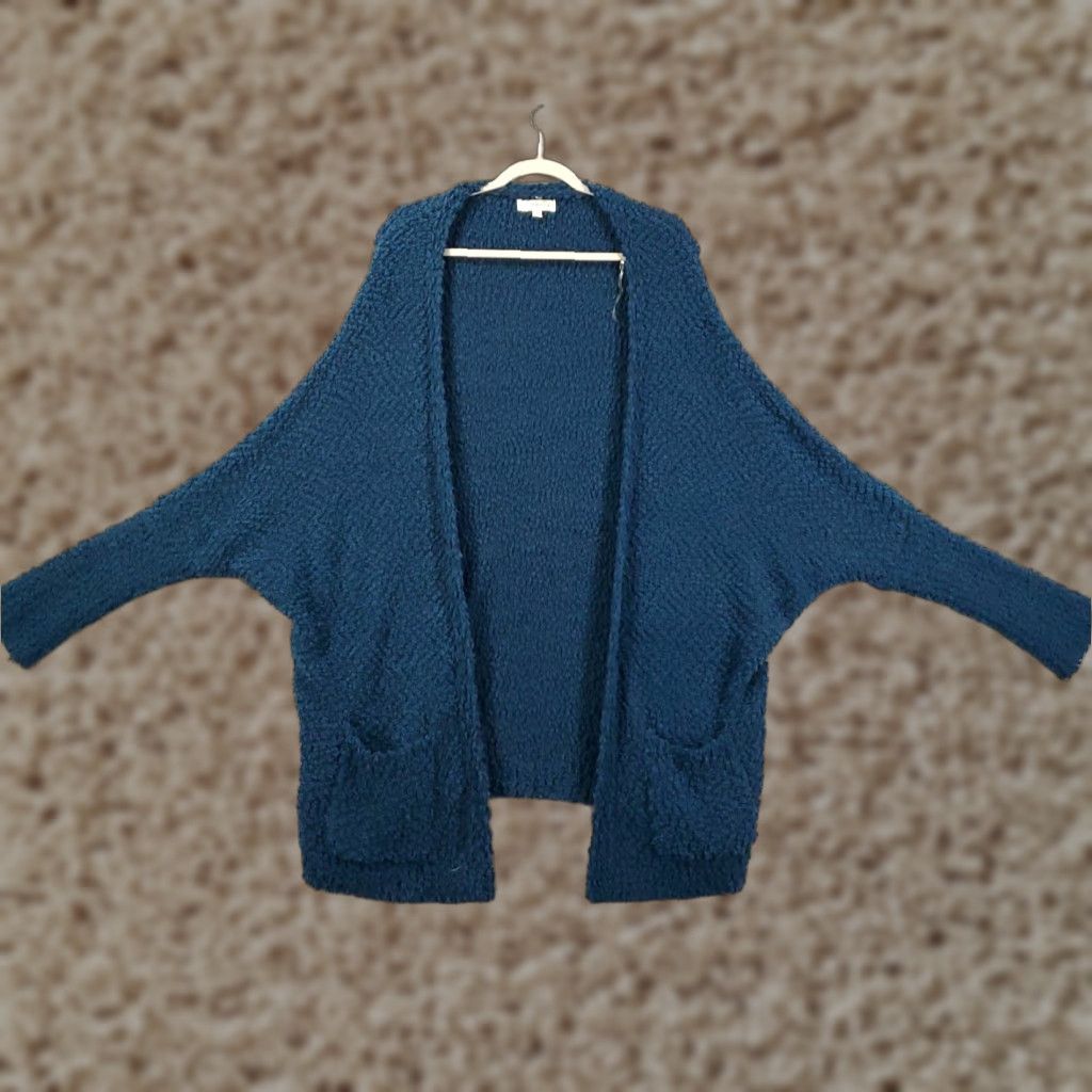 Vintage UMGEE Cardigan Women Chunky Knit Long Sleeve Open Pockets 1XL Teal Blue Green Knobby Size XL Relaxed Regular Bohemian Classic Vintage No Size XL / US 12-14 / IT 48-50 - 1 Thumbnail