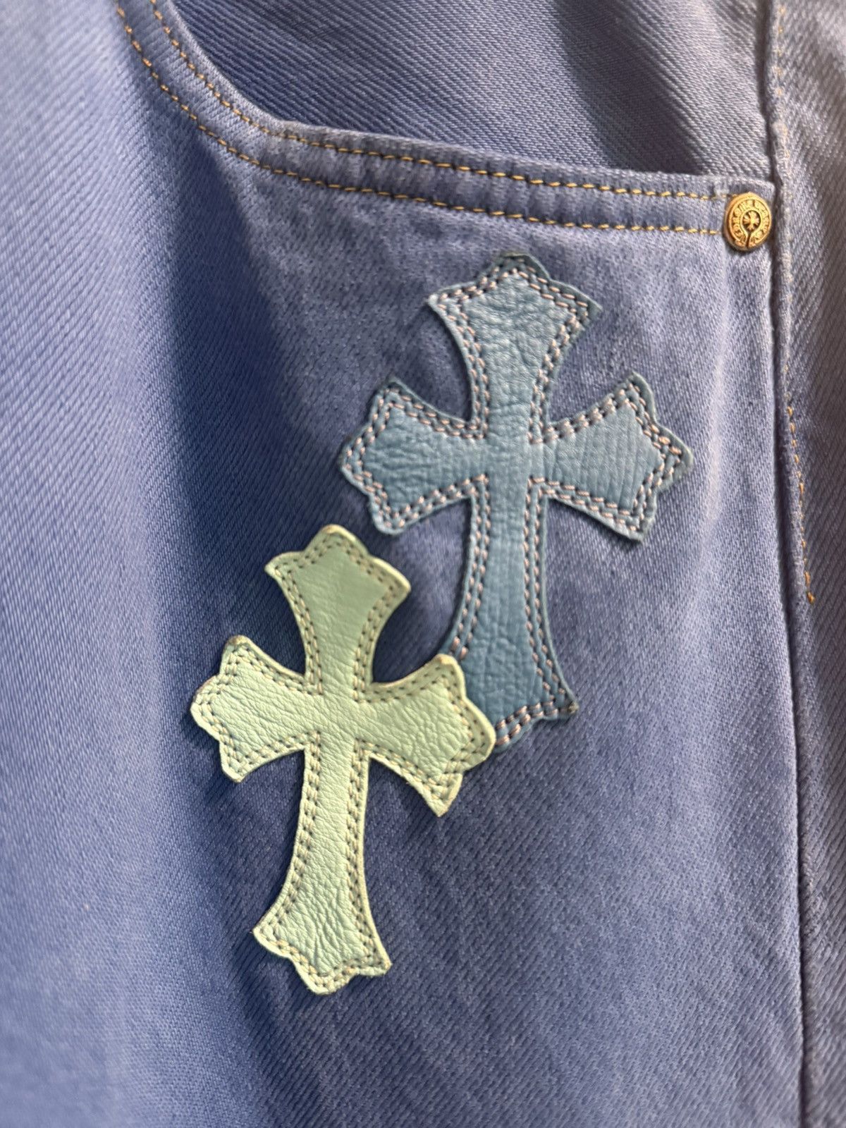 Chrome Hearts Chrome Hearts Blue Cross Patch Levis Size US 36 / EU 52 - 4 Thumbnail