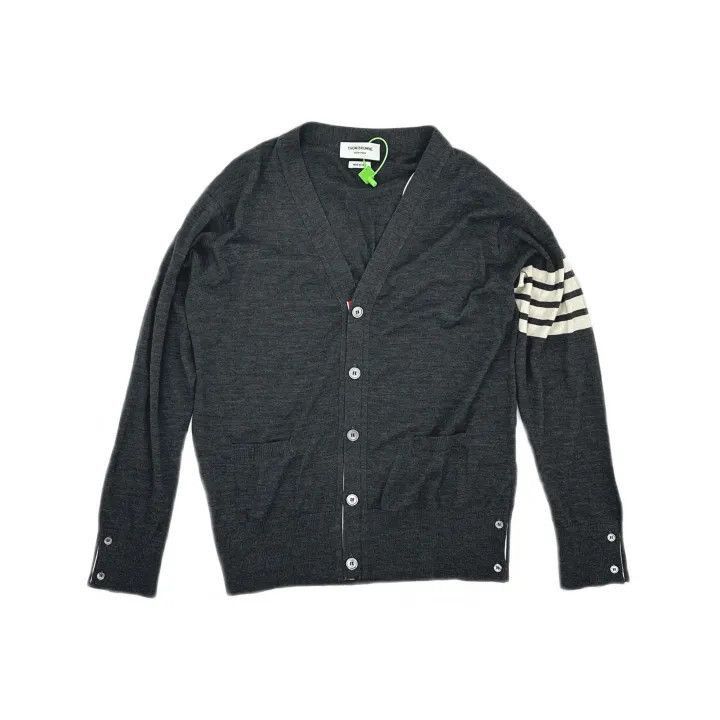 Thom Browne Thom Browne Gray Striped Button Cardigan -2507 Size US XXL / EU 58 / 5 - 2 Thumbnail