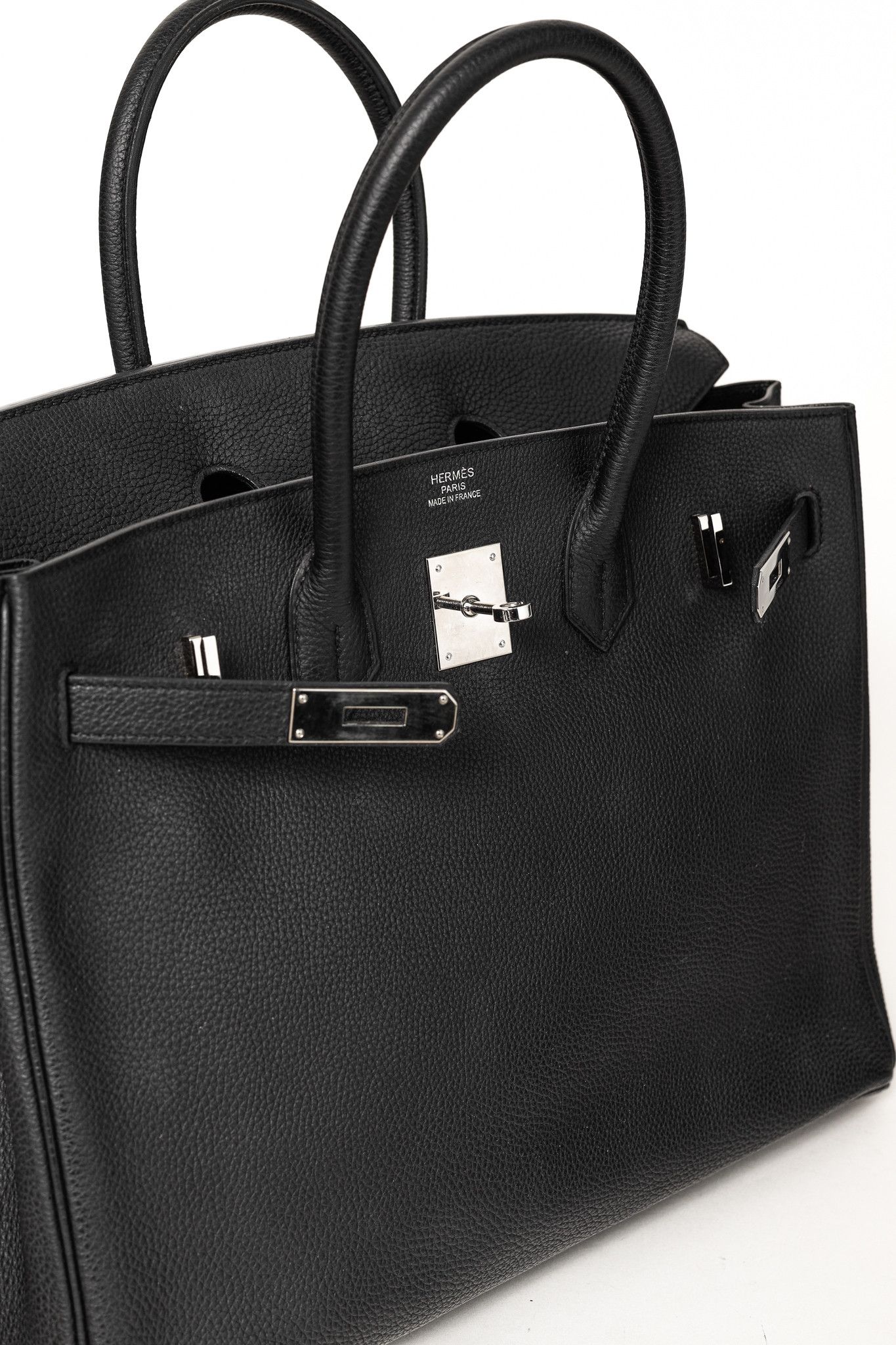 Hermes Hermes Birkin 35 Black Taurillon Clemence Leather Tote Size ONE SIZE - 17 Thumbnail