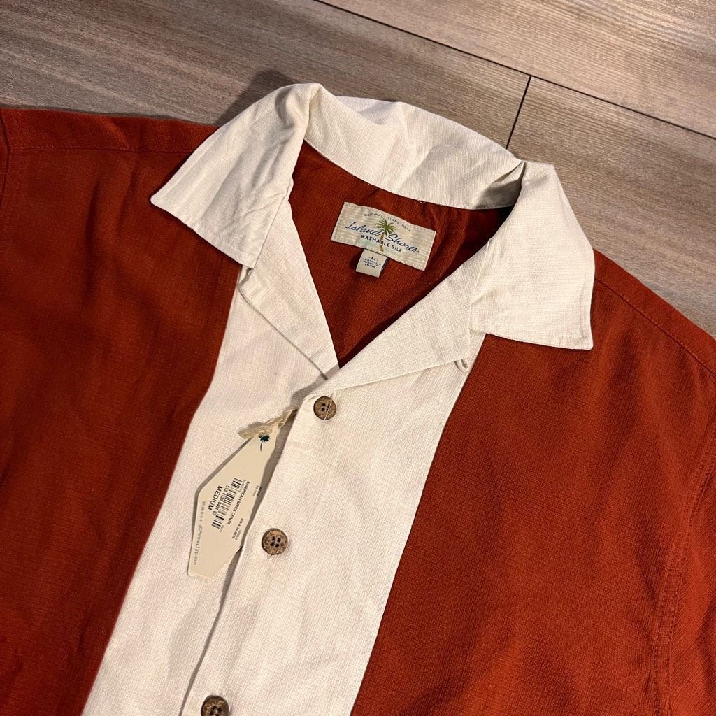 Island Shores Island Shores Orange Buttonup Polo Shirt Men Medium Bin I-13 Size US M / EU 48-50 / 2 - 2 Thumbnail
