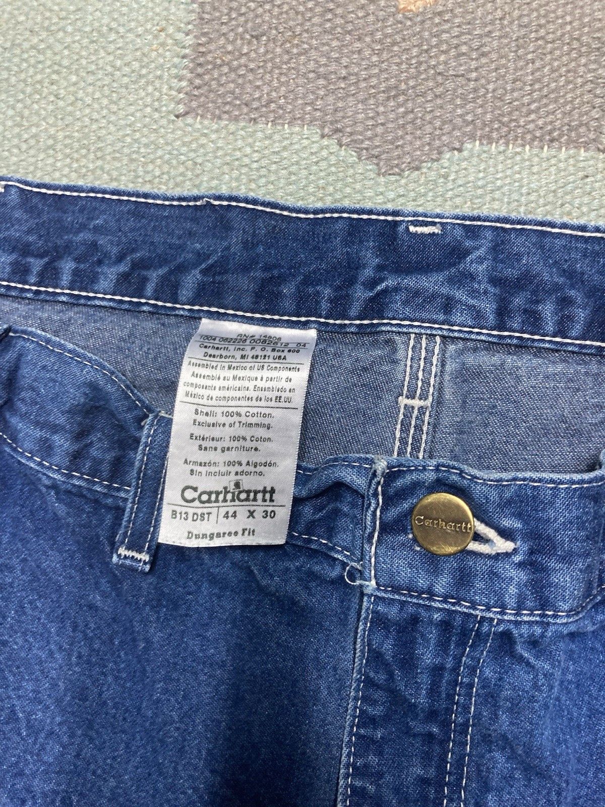 Vintage carhartt denim carpenter jeans B13 DST straight dungar 42x30 Size US 42 / EU 58 - 6 Thumbnail