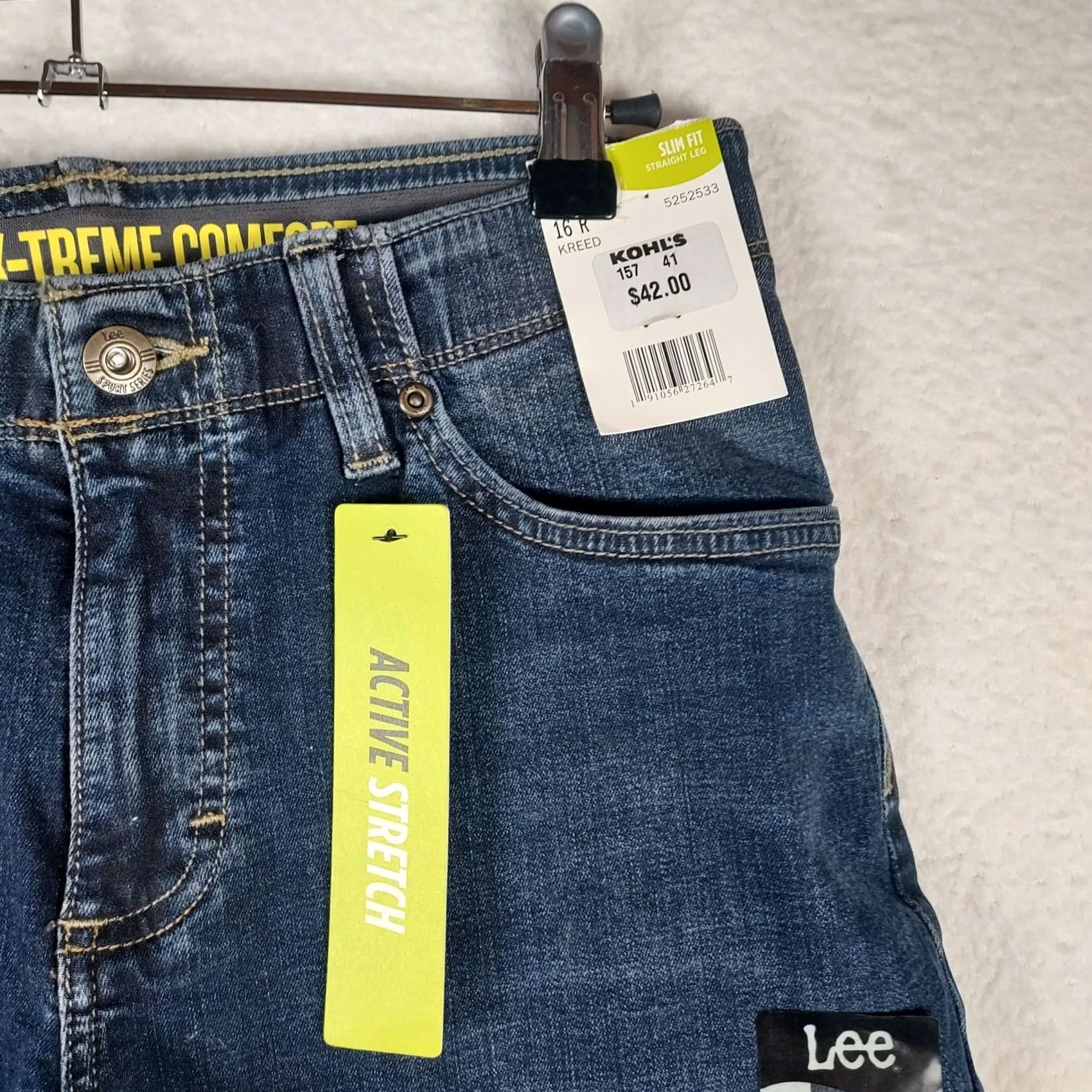 Lee Lee X Treme Comfort Jeans Womens 16 Slim Straight Active Stretch NWT Blue Denim 5-Pocket Regular Button Womens Jeans Closeout NWT Size 38" / US 16 / IT 52 - 6 Thumbnail