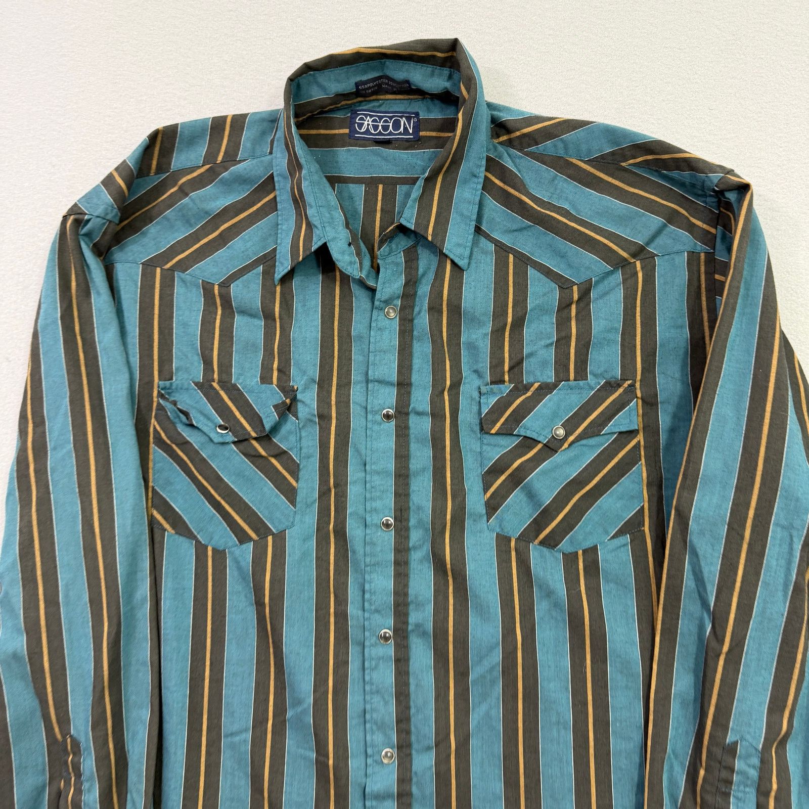 Vintage Vintage Sasson Pearl Snap Western Button Shirt Extra Large Size US XL / EU 56 / 4 - 2 Thumbnail