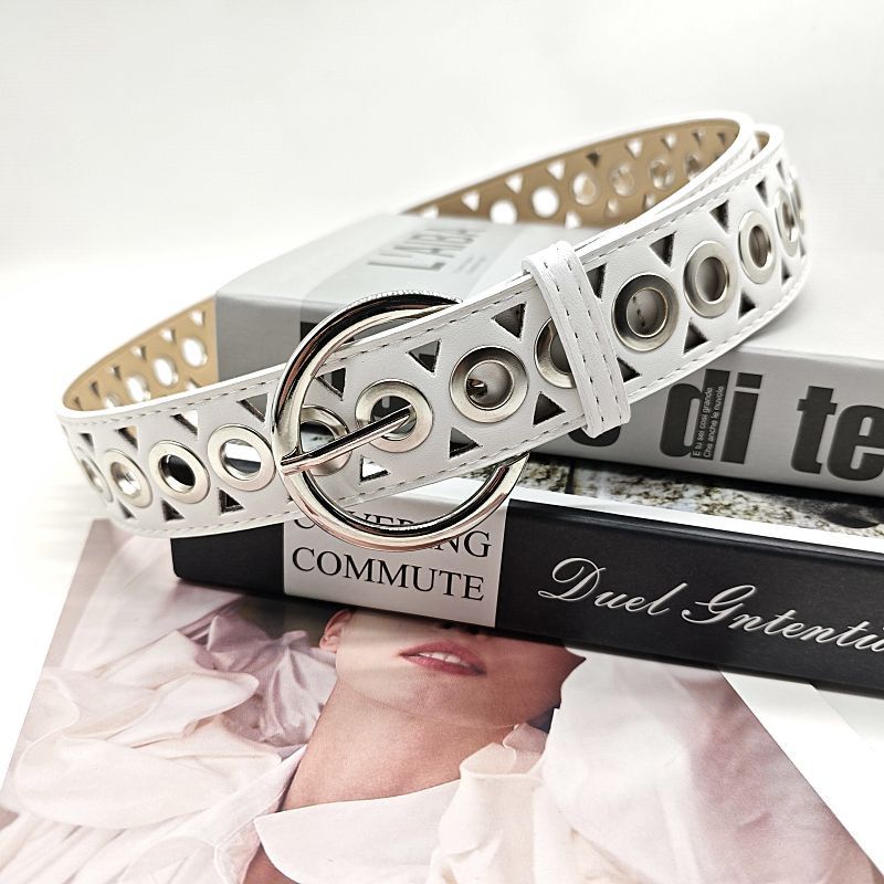 Designer New Design Vintage Belt Riveted Belts Menswear Accessories Size ONE SIZE - 5 Thumbnail